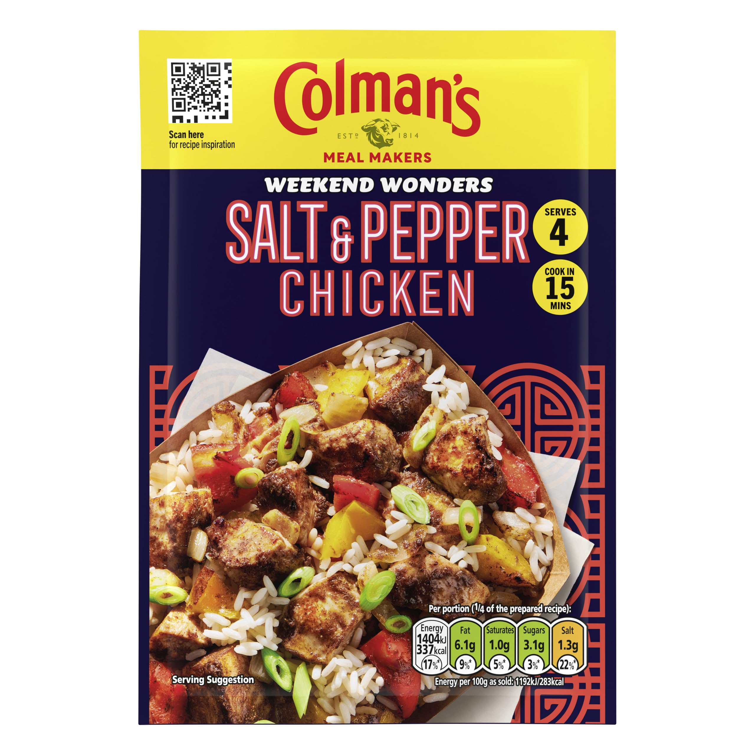 Colman's Weekend Wonders Salt & Pepper Chicken Meal Maker Recipe Mix | 4 Servings | 23g 2