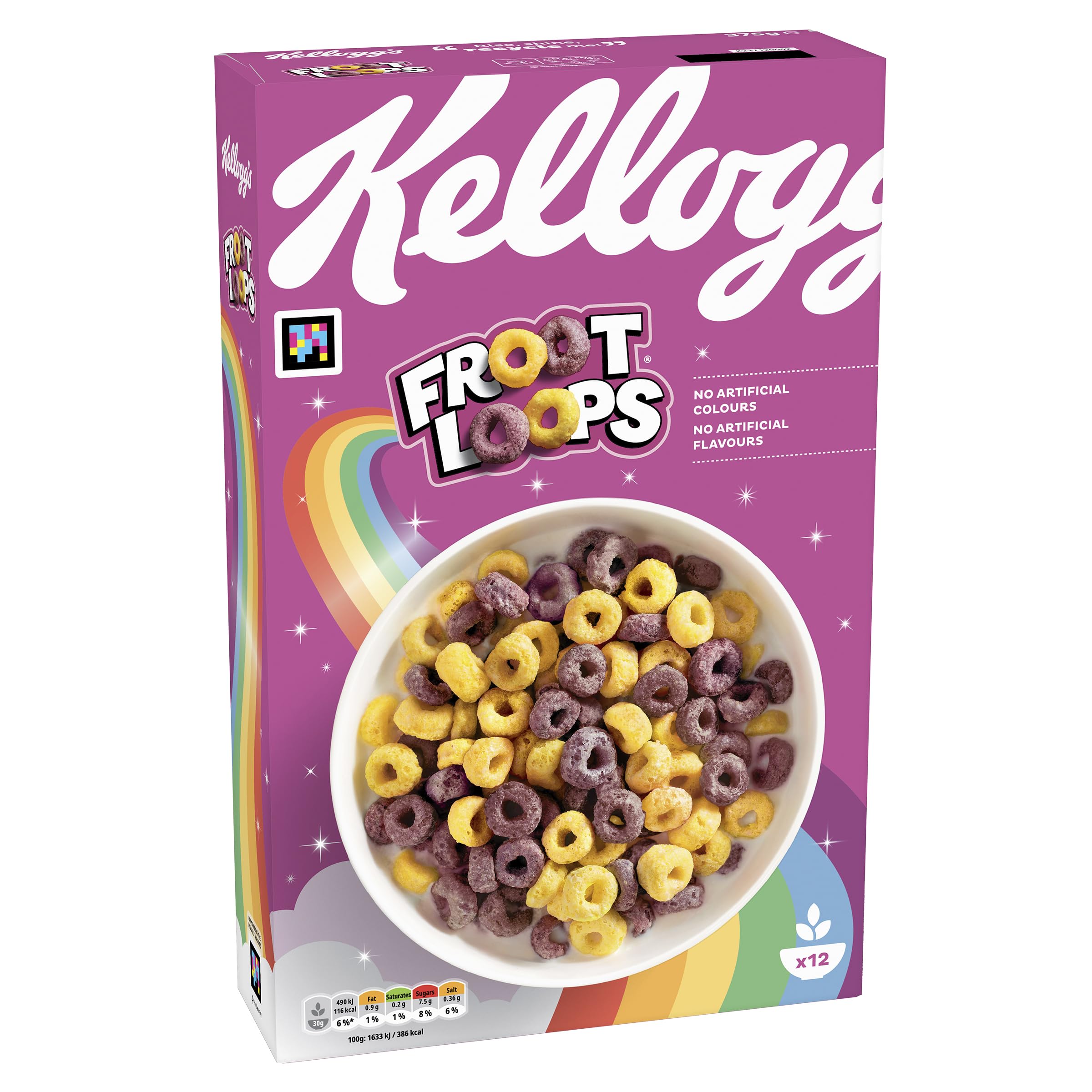 Froot Loops Cereal by Kellogg's - Fruit Flavoured Loops | 375g 2