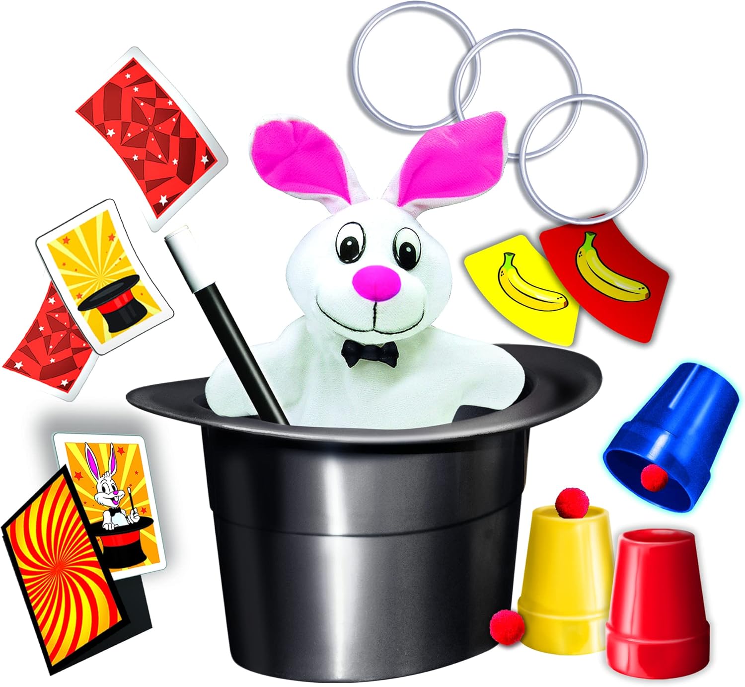 That's Magic Magic Hat Set with 75 Tricks, Rabbit, and Secret Compartment Hat for Kids 9