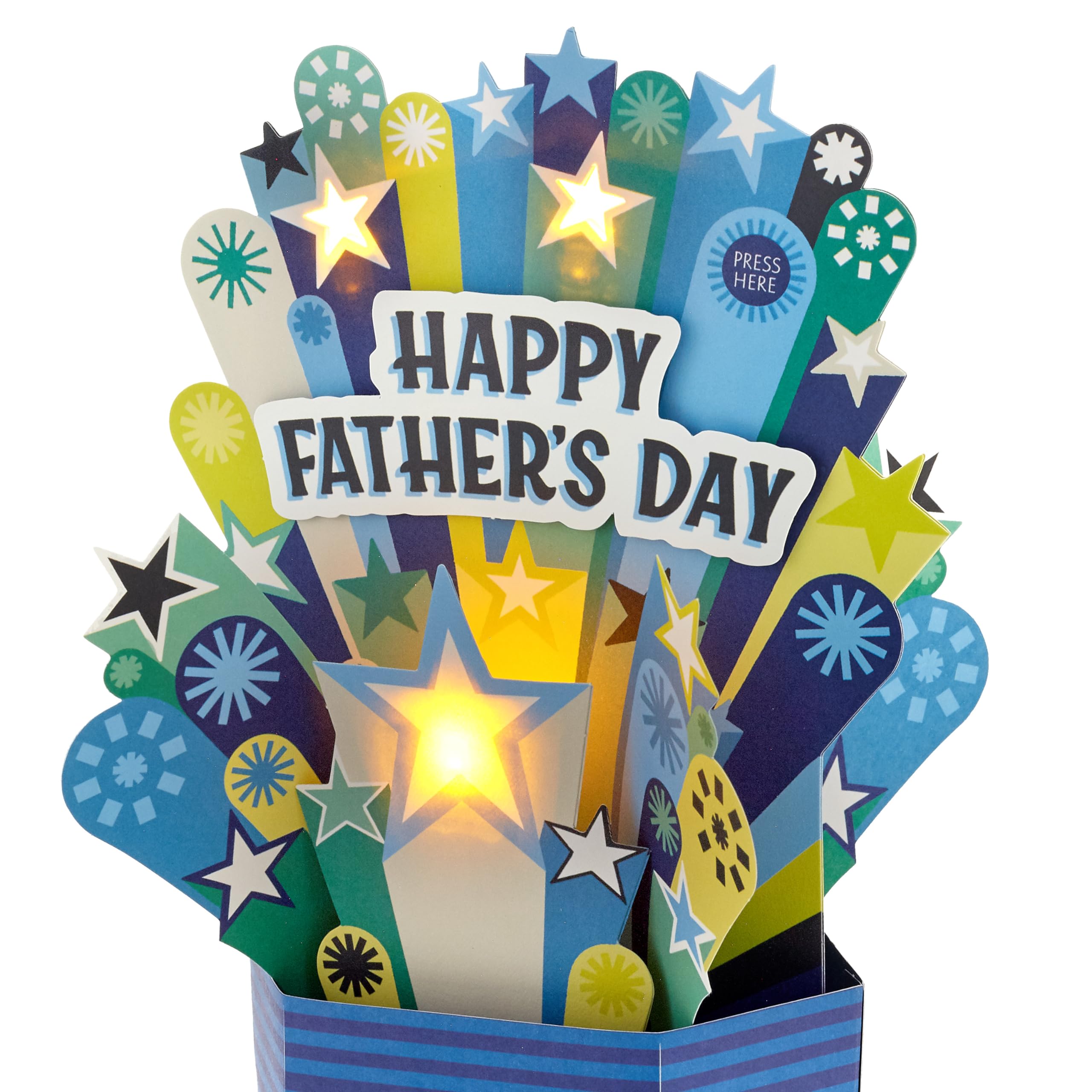 Hallmark Paper Wonder Fathers Day Card - 3D Pop Up Musical Light Up Banner Design 3