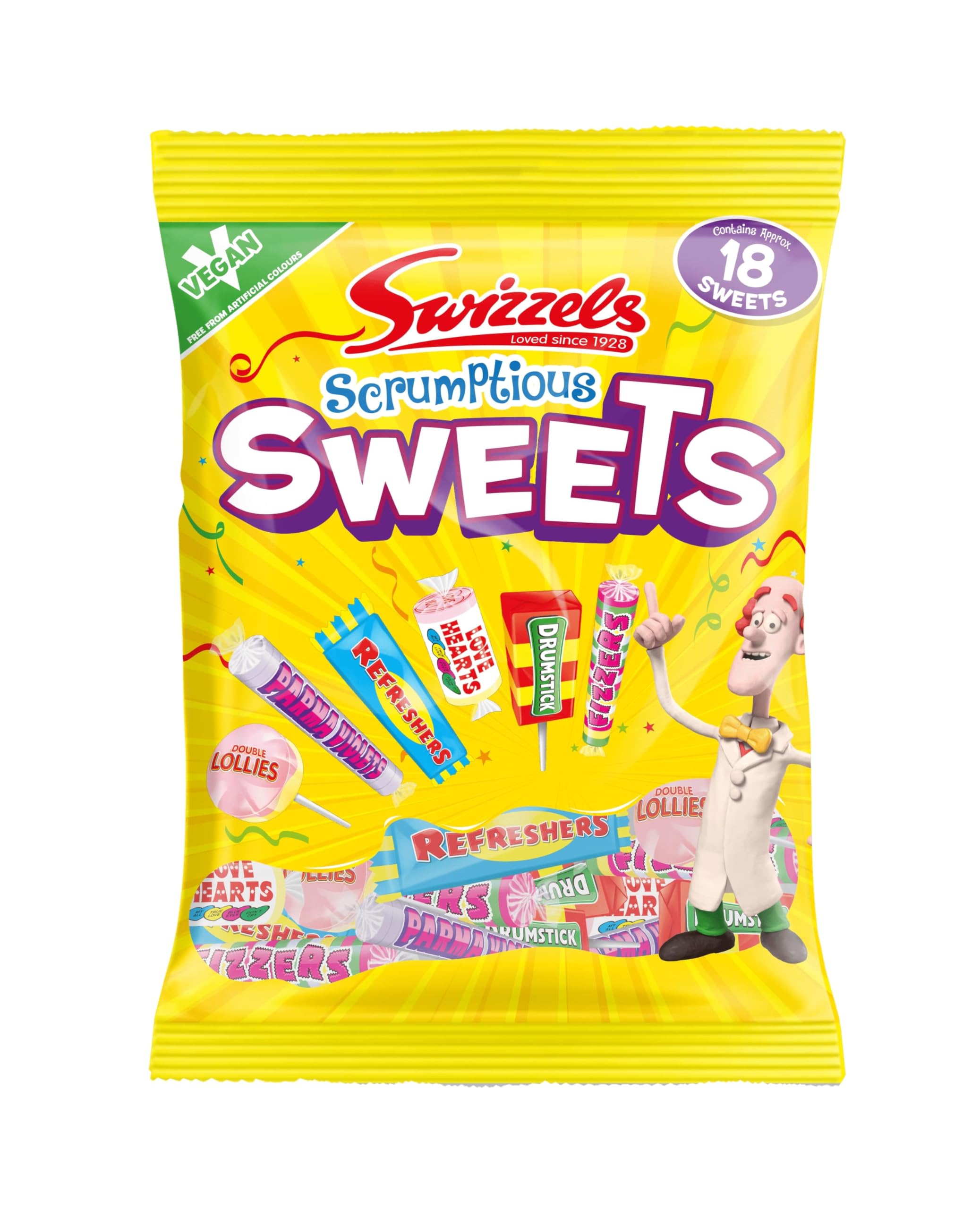 Swizzels Scrumptious Mixed Bag of Chewy Sweets & Lollies - Vegan Friendly, 173g
