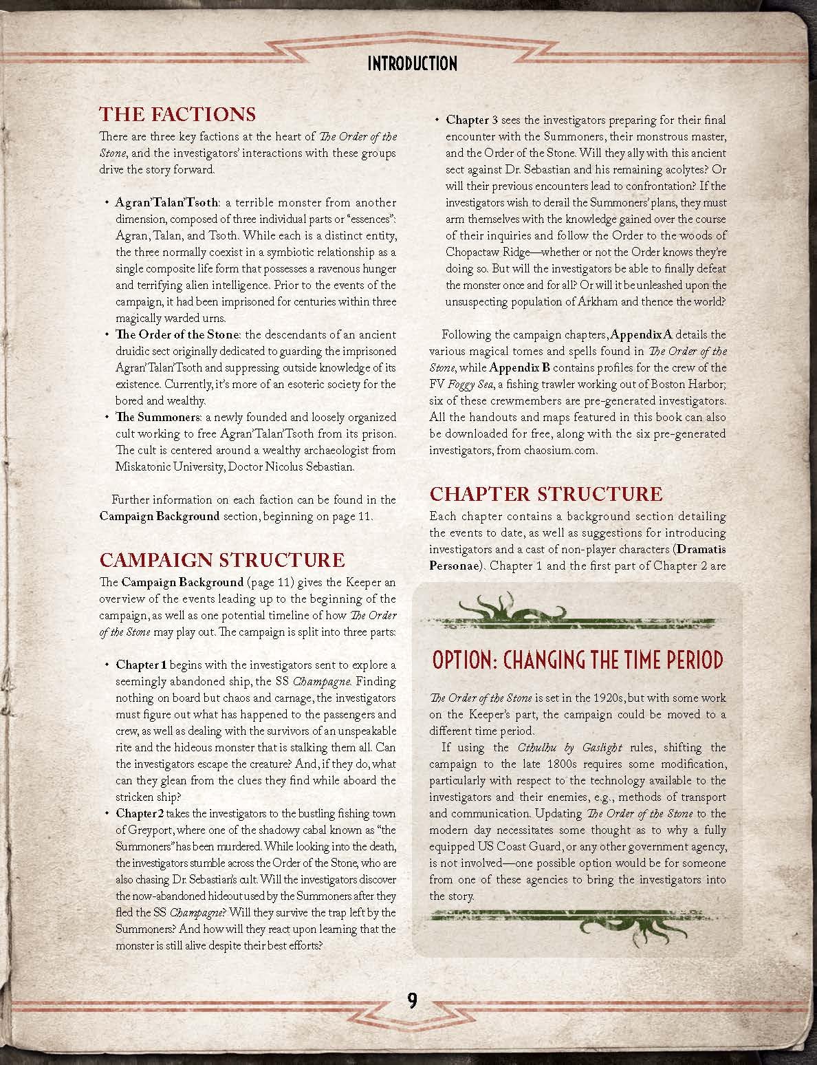 Chaosium Order of the Stone Hardcover RPG Campaign Book | 152 Pages | 1920s Setting 4