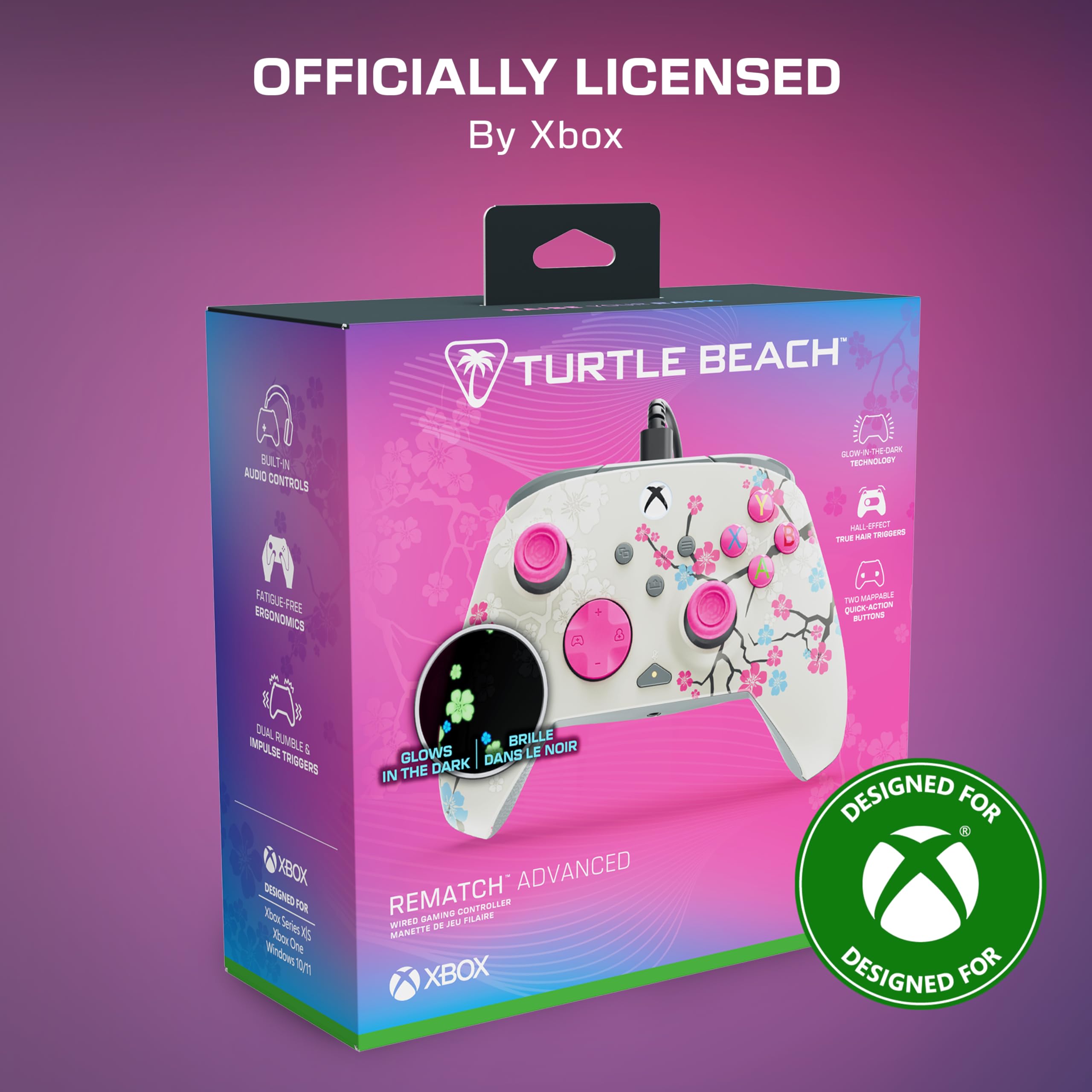Turtle Beach Rematch Advanced Cherry Blossom Wired Gaming Controller for Xbox and PC 5
