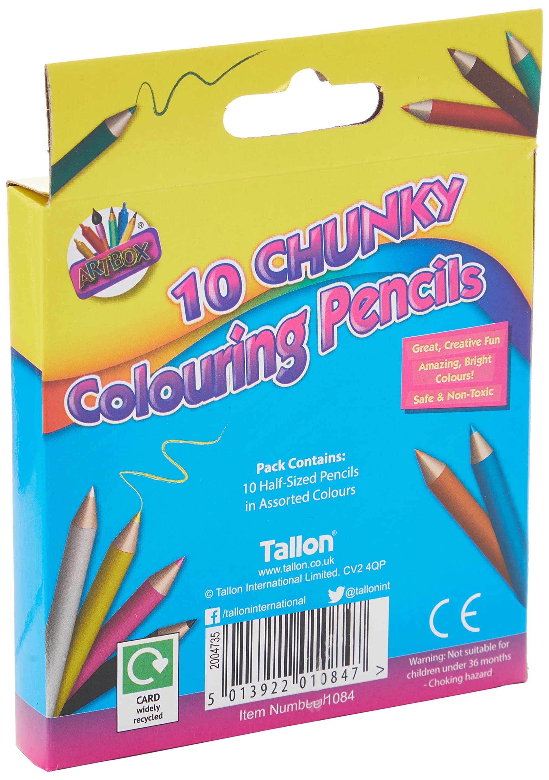 ART BOX 1/2 Size Chunky Colouring Pencils - 10 Count Pack | HB Hardness | Wood Material 2