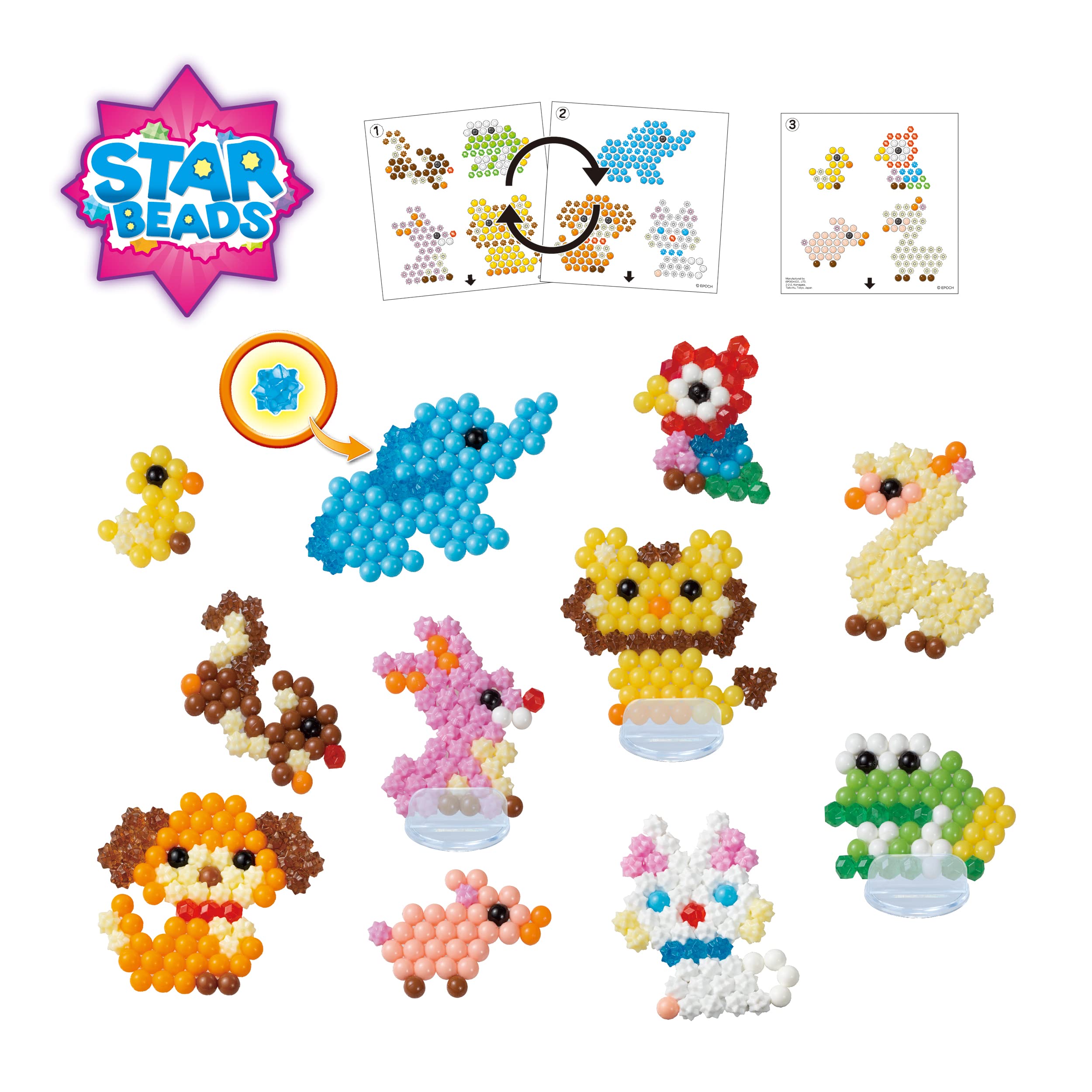 Aquabeads Animal Buddies Refill Kit - 600 Beads in 15 Colors, Includes Stands | Ages 4+ 2