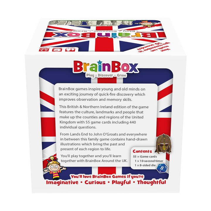 Brainbox Around The UK Card Game - 55 Cards, 440 Questions, Ages 8+