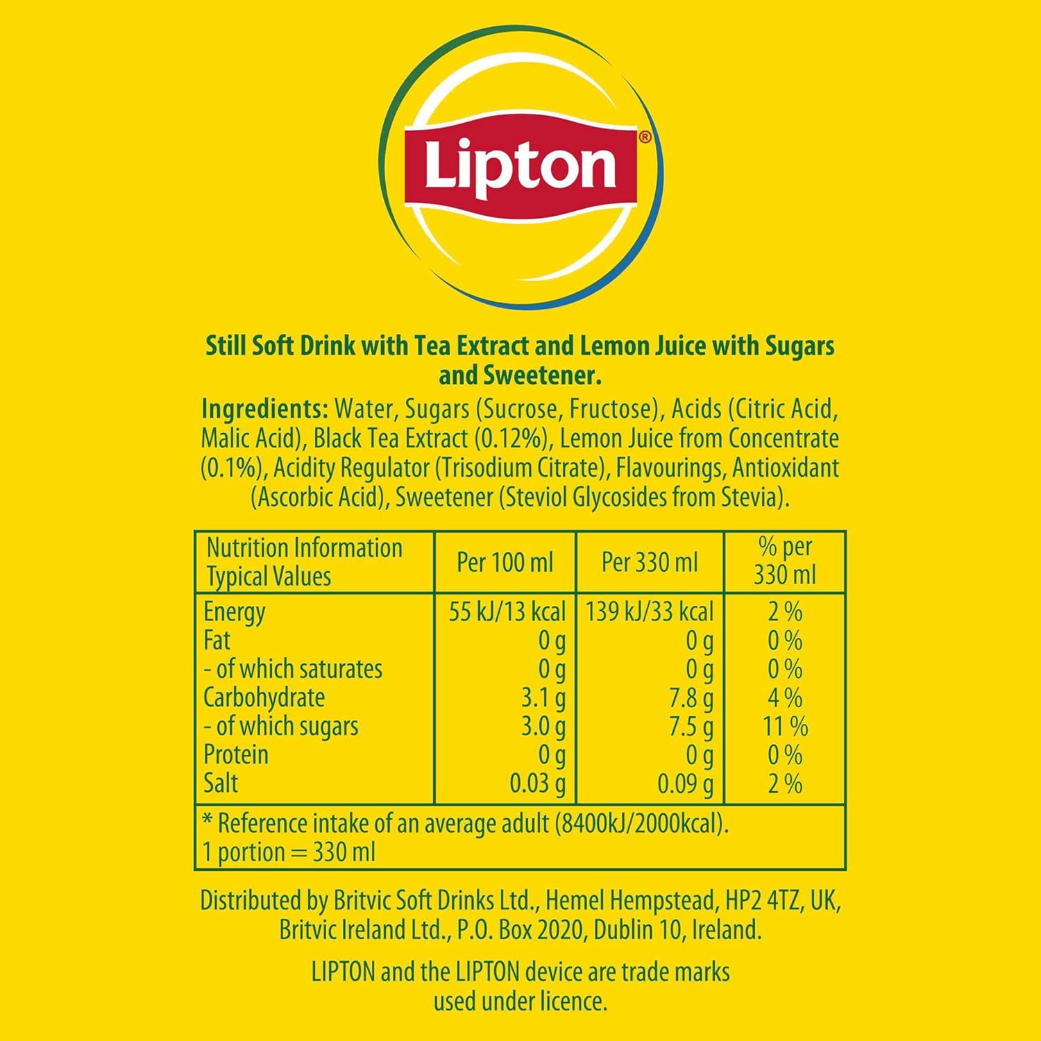 Lipton Ice Tea Lemon 1.25L Bottle - Refreshing Black Tea with Real Lemon Juice 4