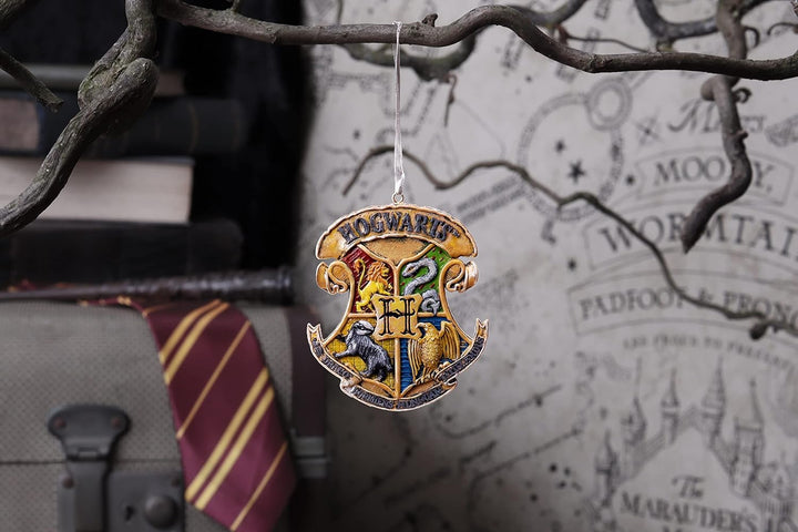 Nemesis Now Harry Potter Hogwarts Crest Hanging Ornament, Yellow, 8cm