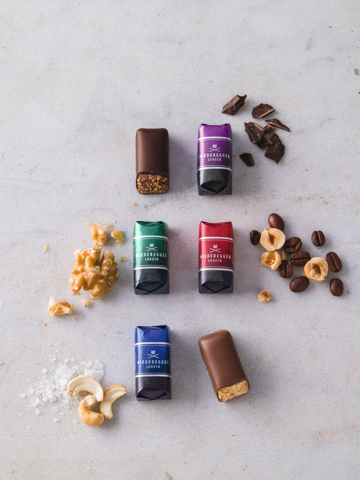 Niederegger Marzipan After Dark Edition - Assorted Chocolate Enrobed Almond Marzipan 200g