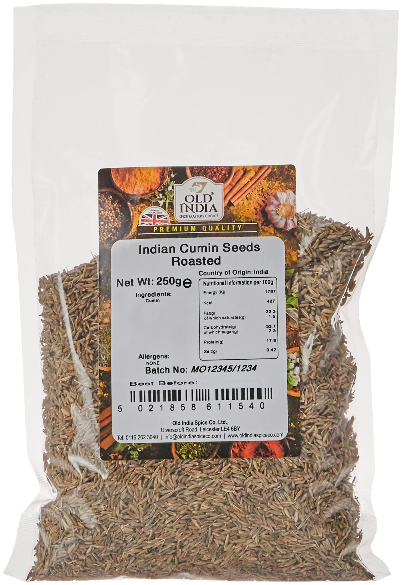 Old India Cumin Seeds, Roasted | 250g Natural Whole Spice