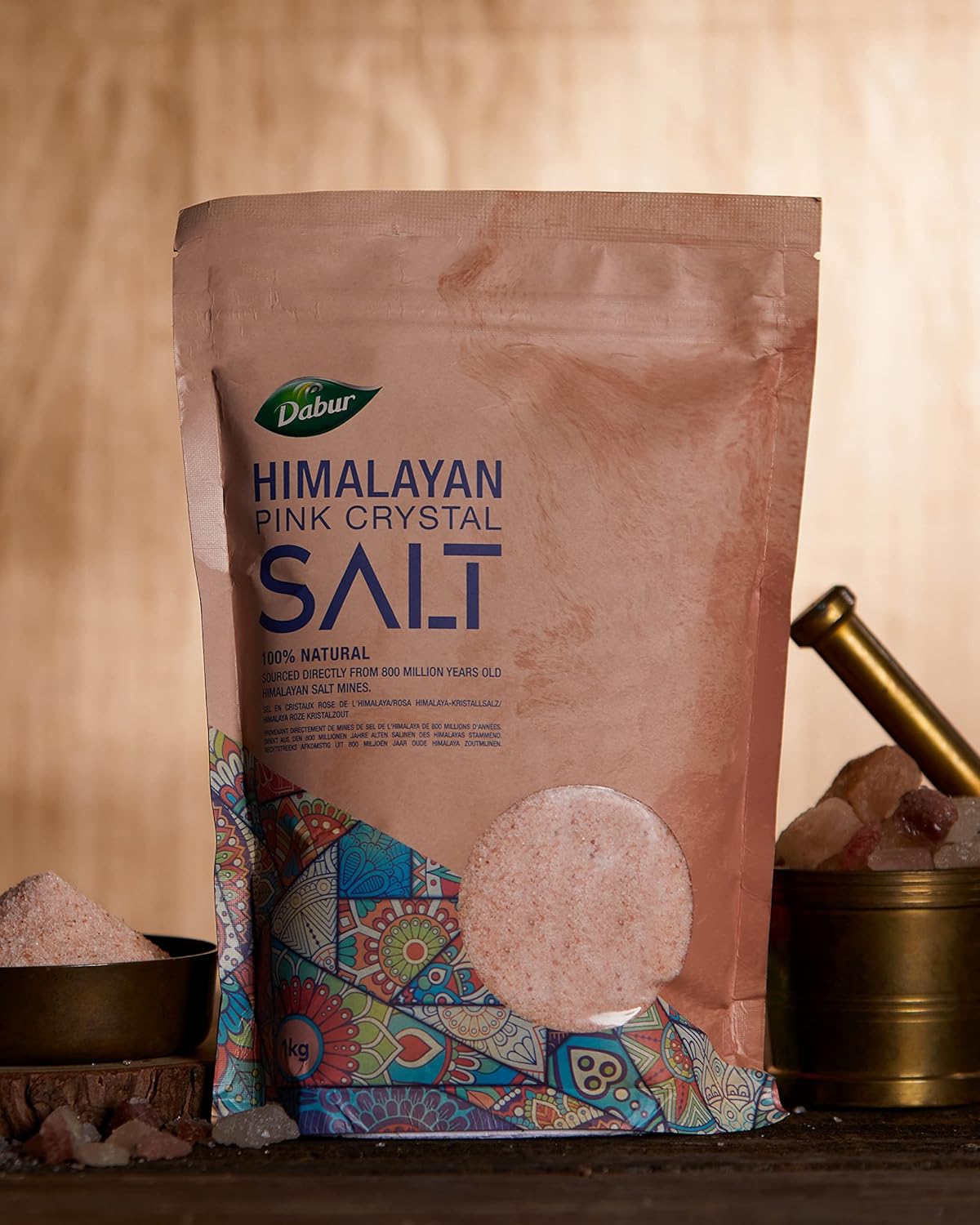 Dabur Himalayan Pure Pink Crystal Salt - 1kg | 100% Natural Fine Grain Salt with Minerals 3