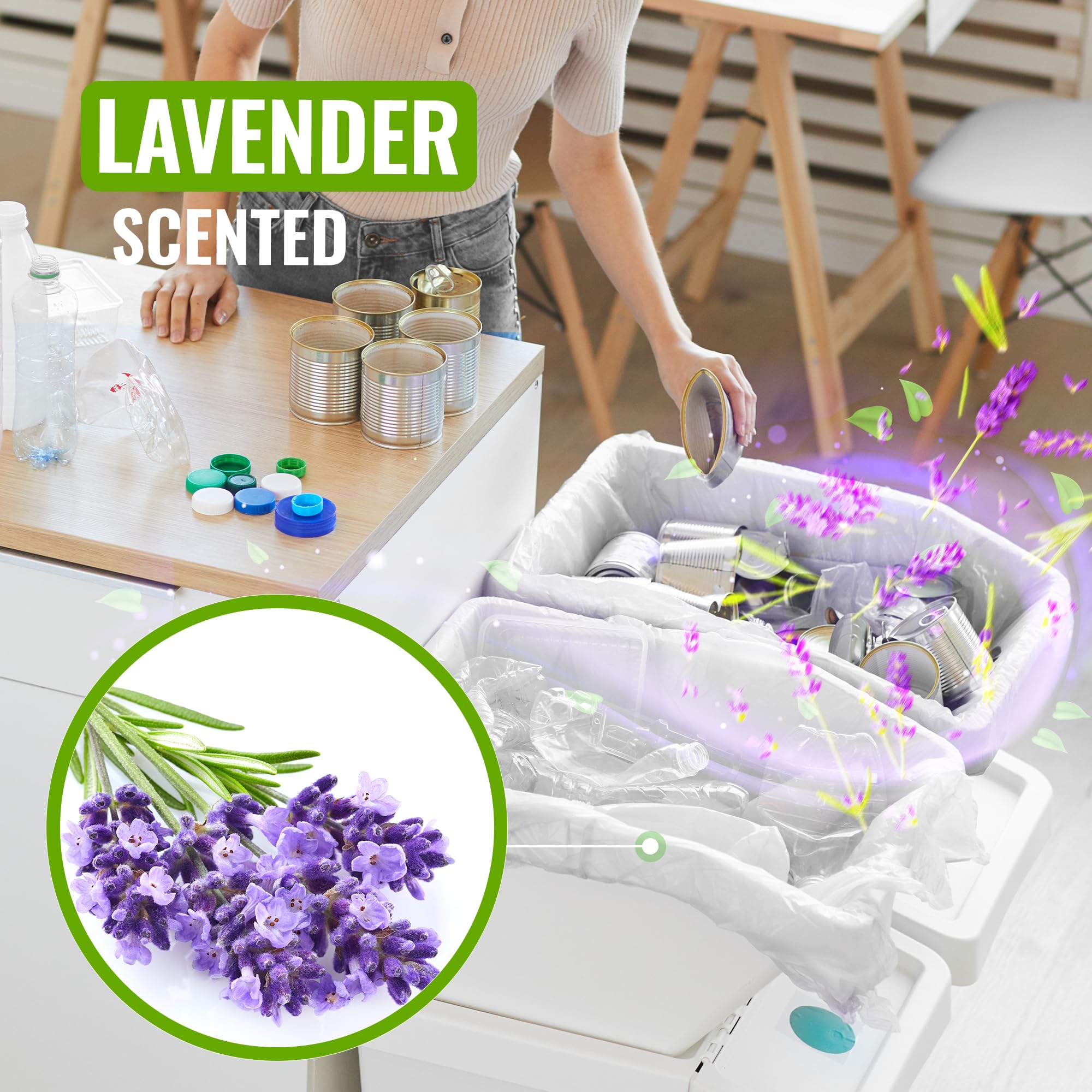 EcoBag Lavender Scented Drawstring Bin Liner | 20L Capacity | 24 Microns | 20 Count 6