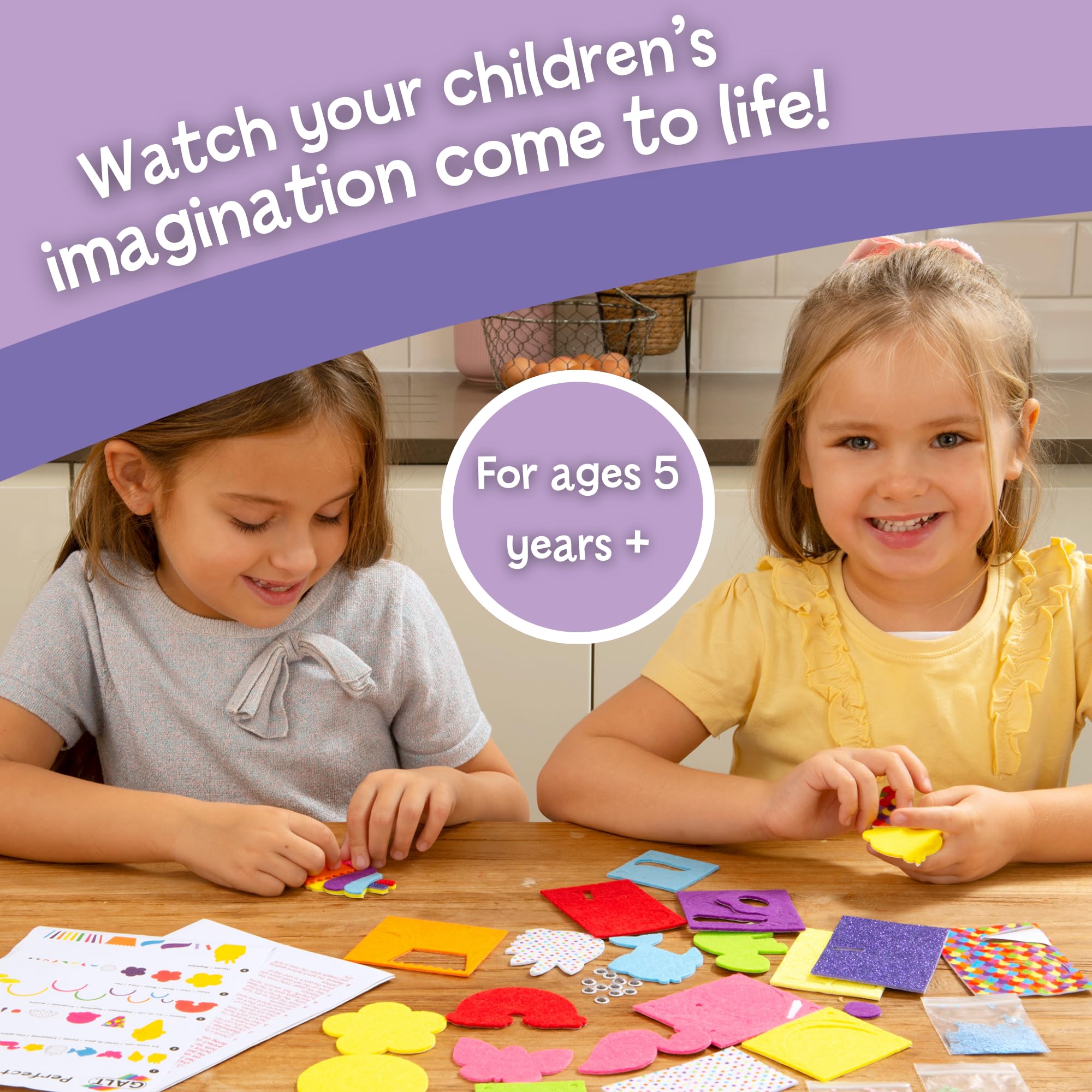 Galt Perfect Patches Arts and Crafts Kit - 10 Fun Fuzzy Felt Faces for Ages 5+ 5