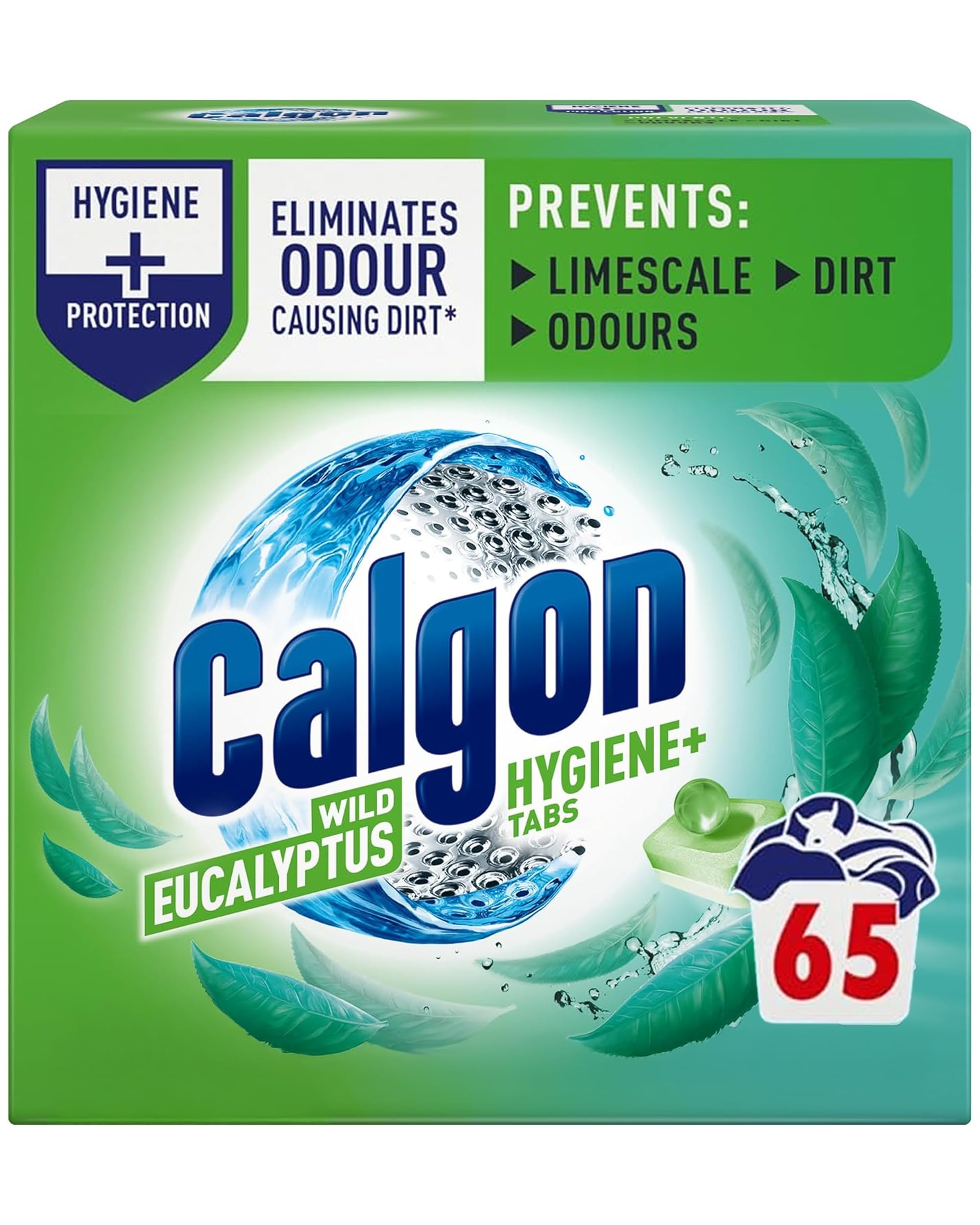 Calgon Hygiene Plus Washing Machine Cleaner & Limescale Remover Tablets - 65 Count