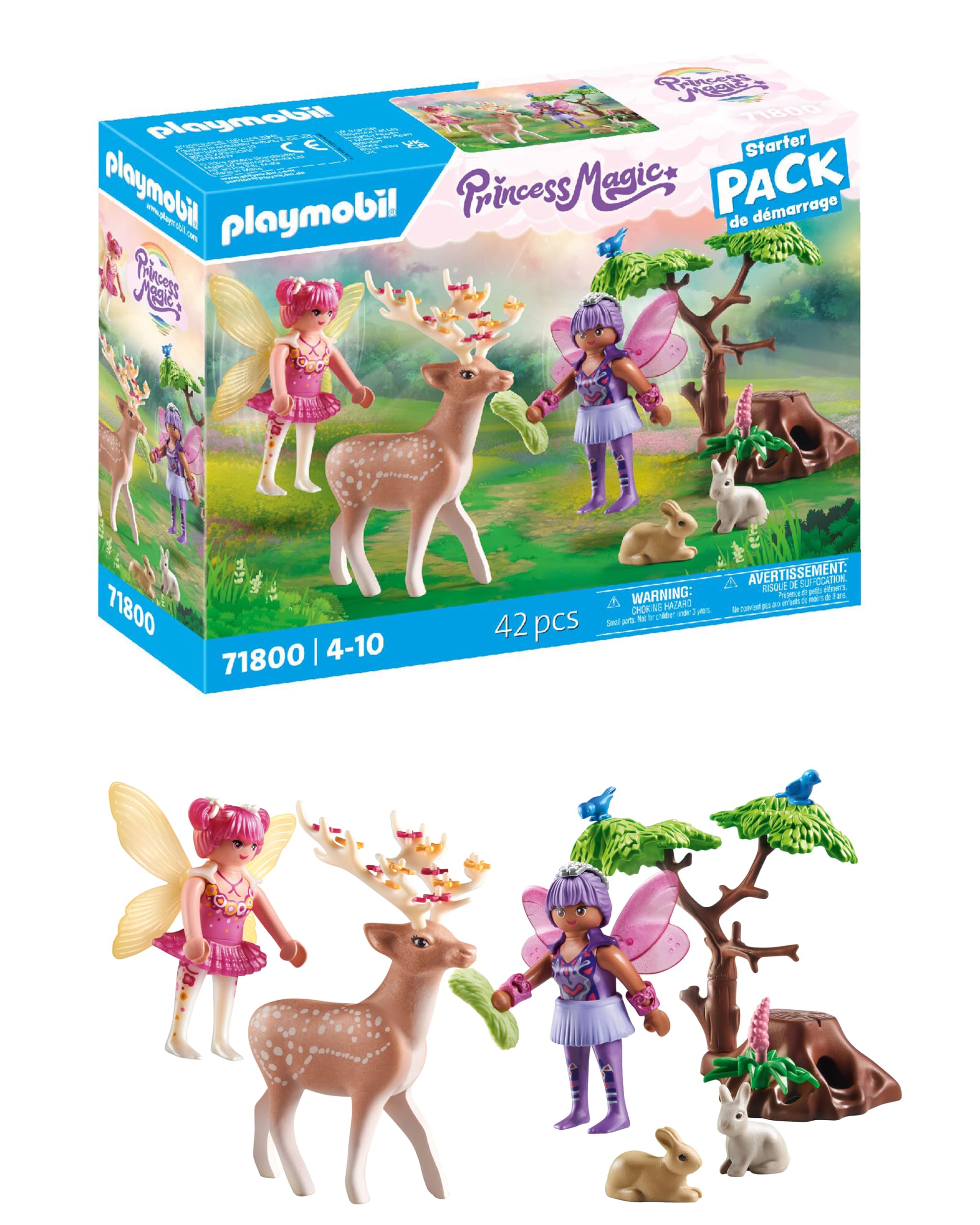 PLAYMOBIL Fairies with Cute Forest Animals Playset - Magical Fairy Tale Adventure for Kids 4+ 3