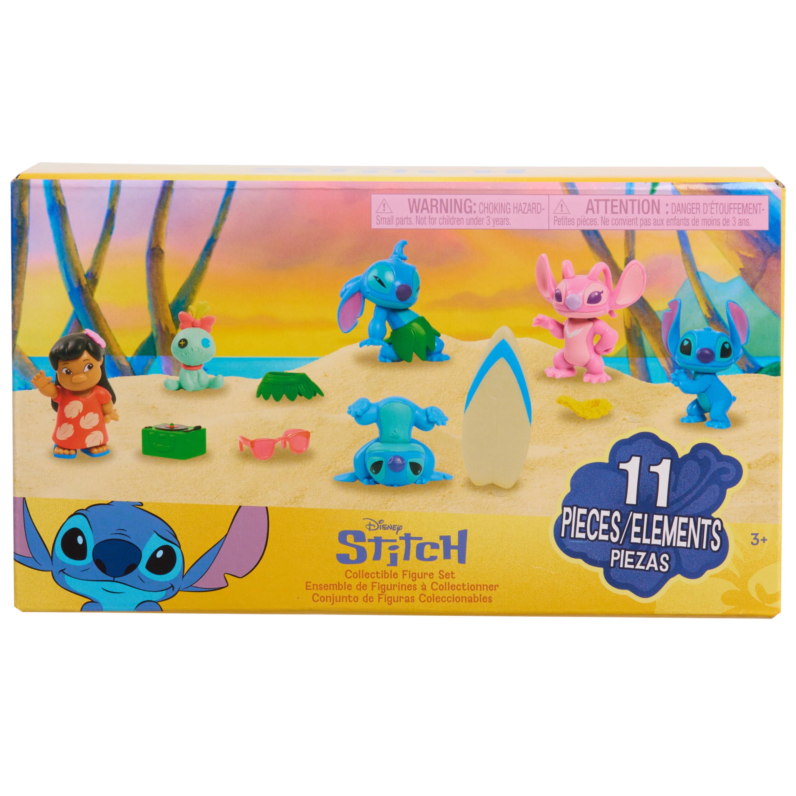 Just Play Disney Stitch Collectible Figure Set with Accessories, 11-Pieces, 5 cm Figurines, Ages 3+
