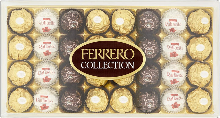 Ferrero Collection Assorted Chocolates - 32 Piece Gift Box with Rocher, Rondnoir & Raffaello
