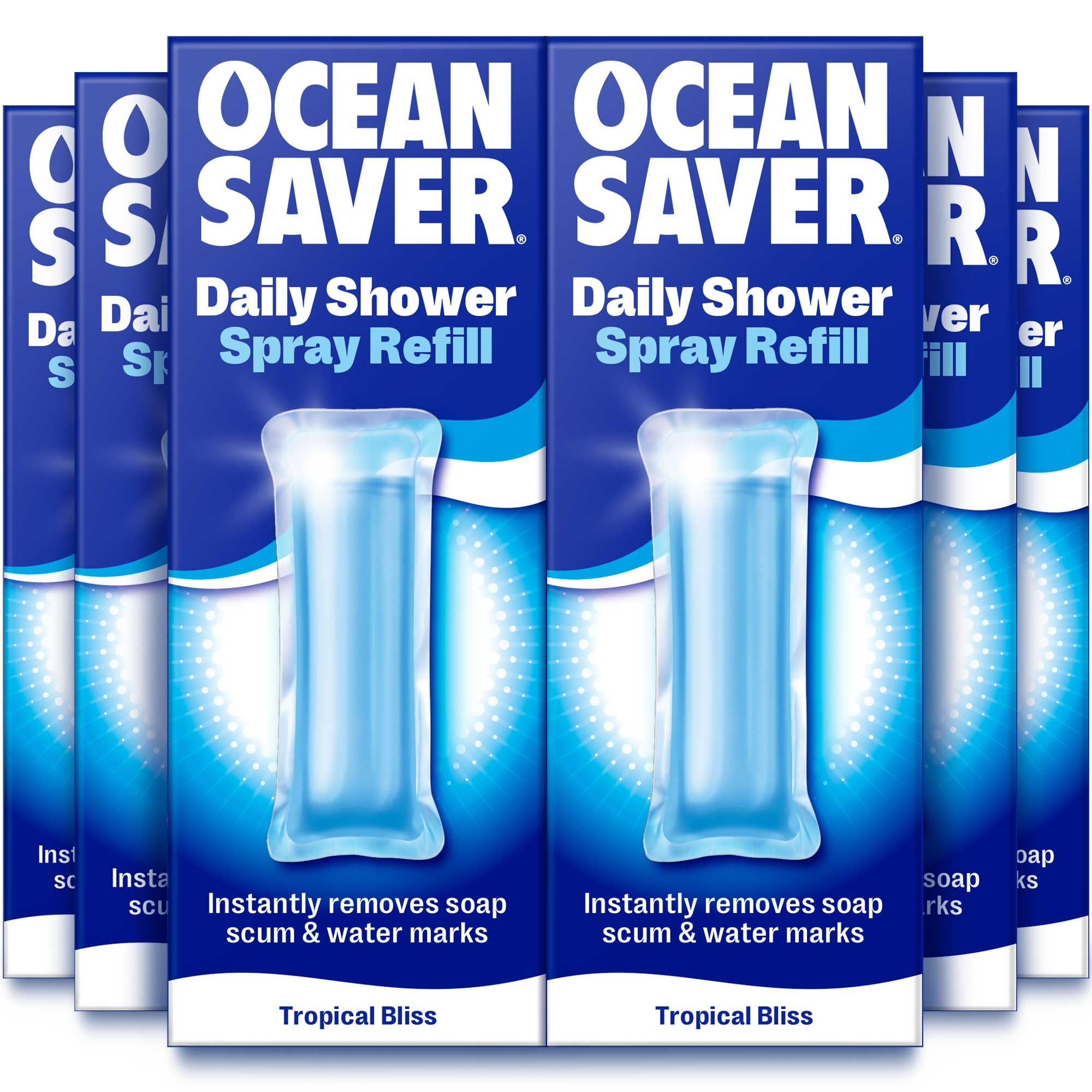 OceanSaver Daily Shower Cleaner EcoDrops - Pack of 6 | Prevents Limescale | Citrus Scent 1