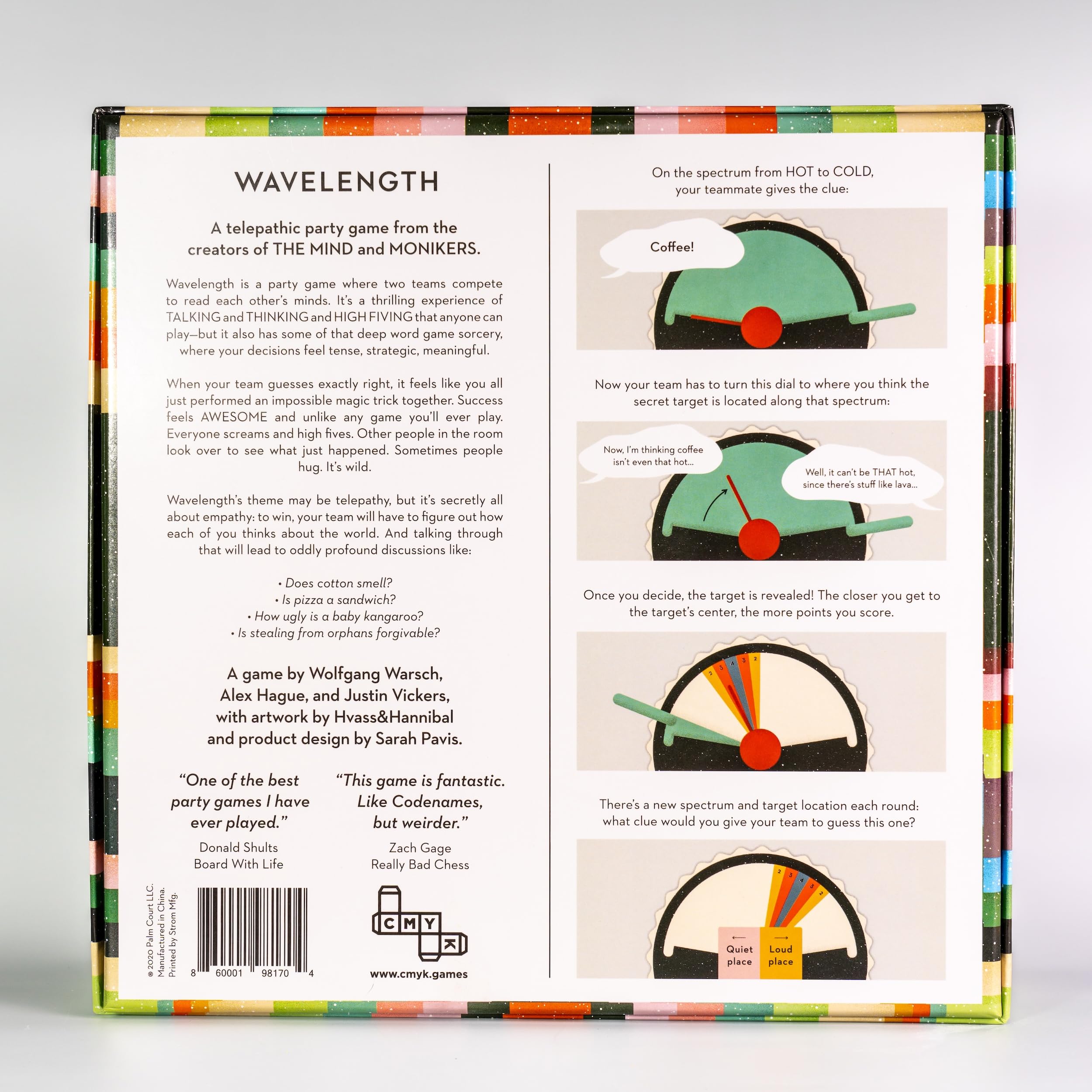 CMYK | Wavelength: A Telepathic Party Game | Ages 14+ | 2-12 Players | 30-45 Minutes Playing Time 6