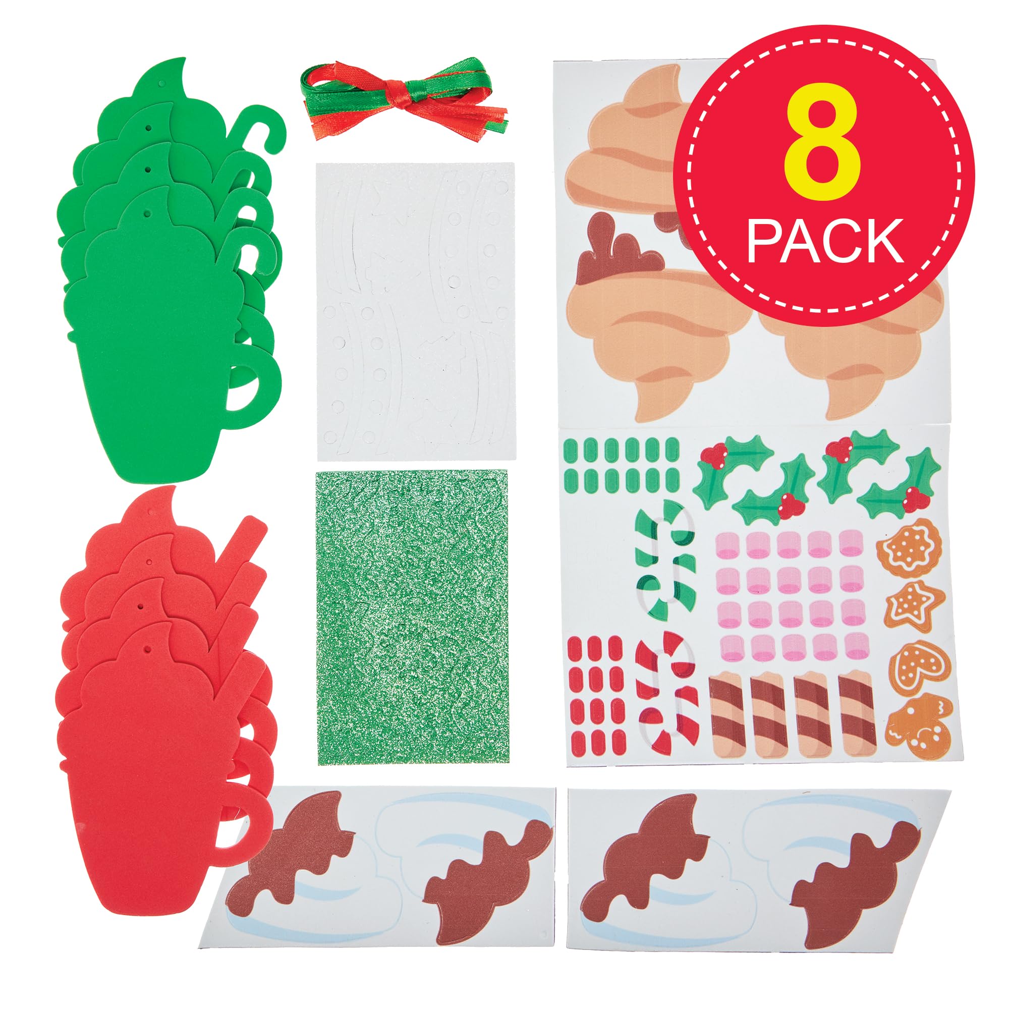 Baker Ross FN337 Hot Chocolate Christmas Mugs Decoration Kits - Pack of 8 8