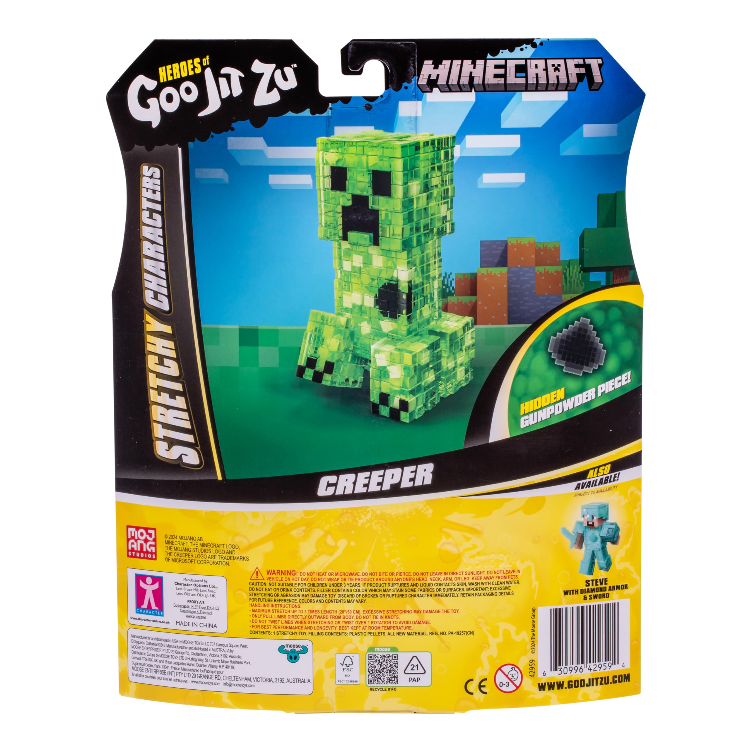 Heroes of Goo Jit Zu Minecraft Stretchy Figure - Creeper with Crunchy Filling 3