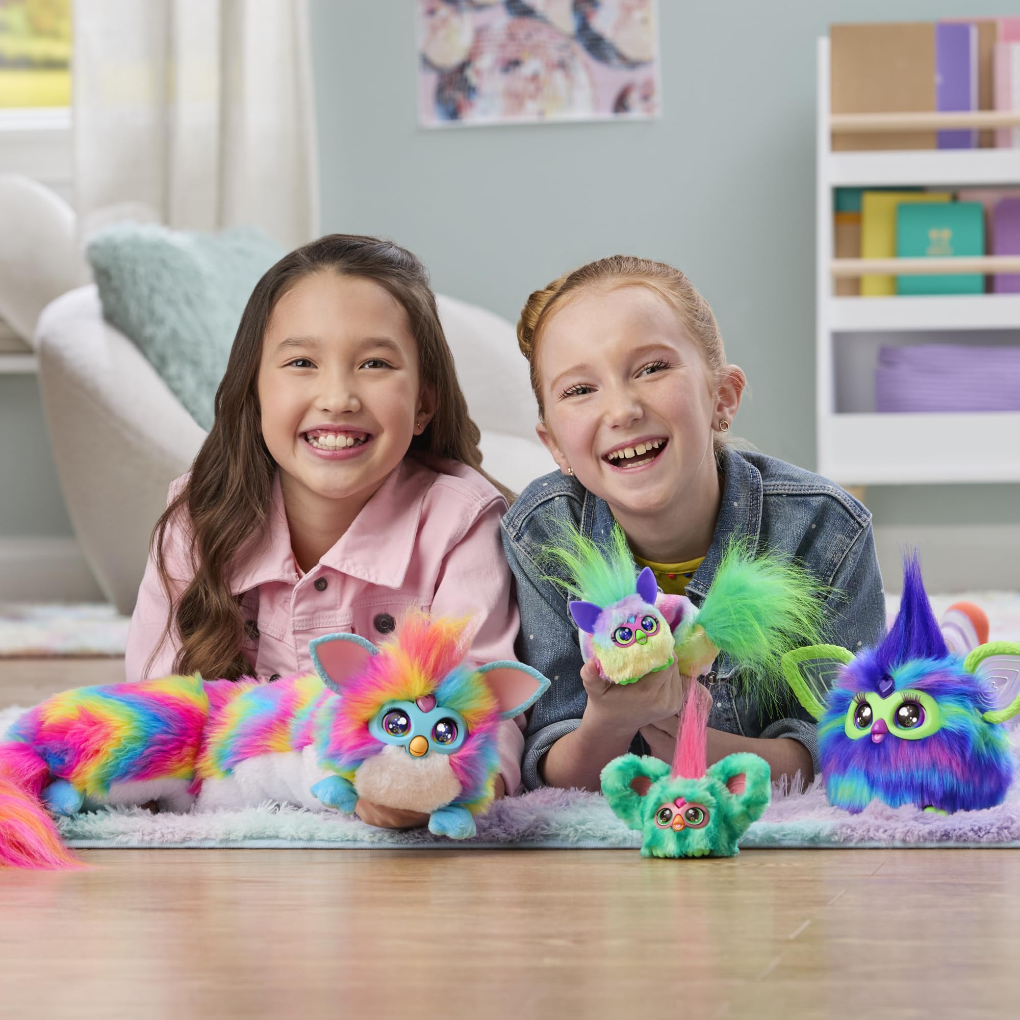 Furby DJ Furblet Berry-Cup-Cake Interactive Plush Toy with Stretchy Body, Music & Keychain Clip 5