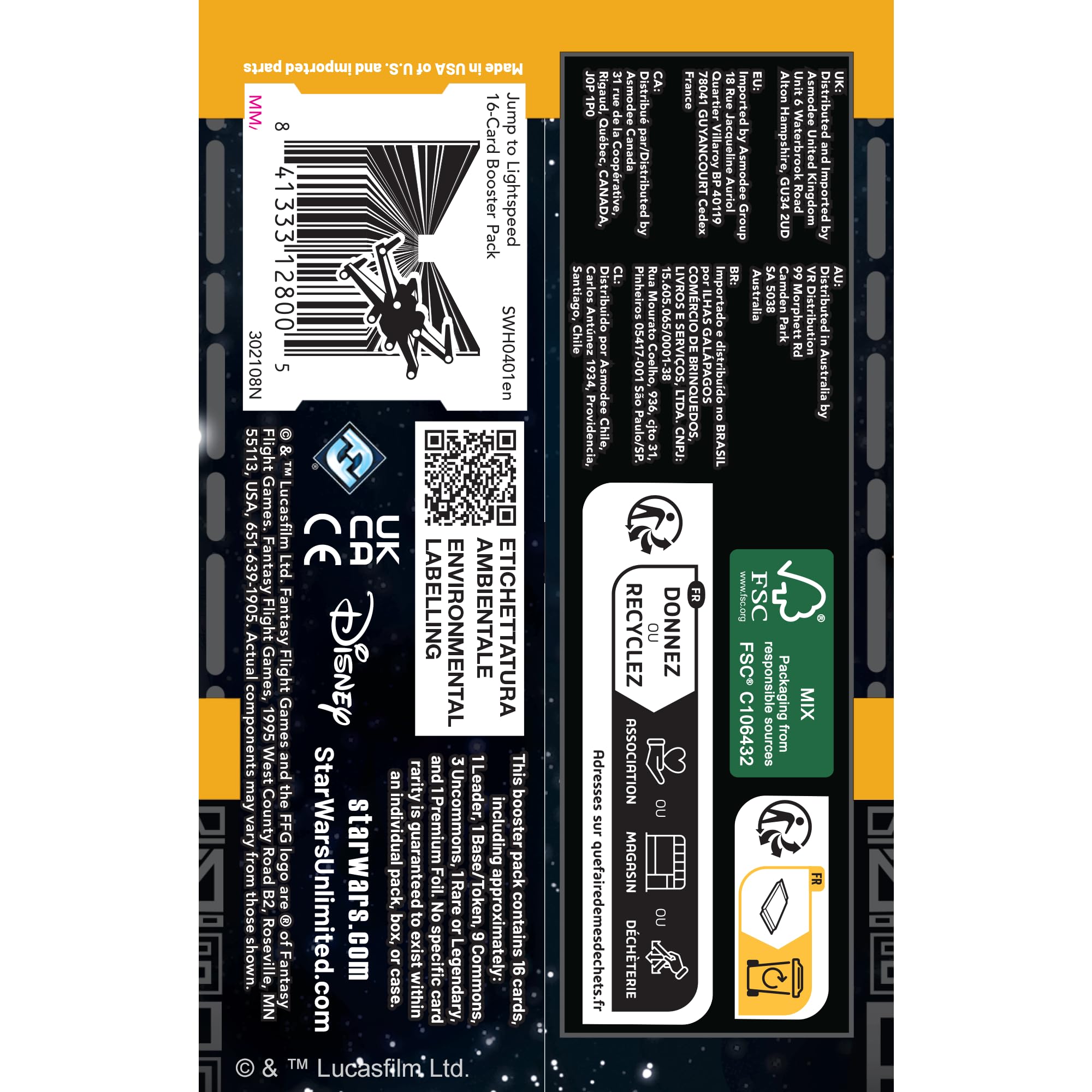 Fantasy Flight Games Star Wars: Unlimited Jump to Lightspeed 16-Card Booster Pack 4