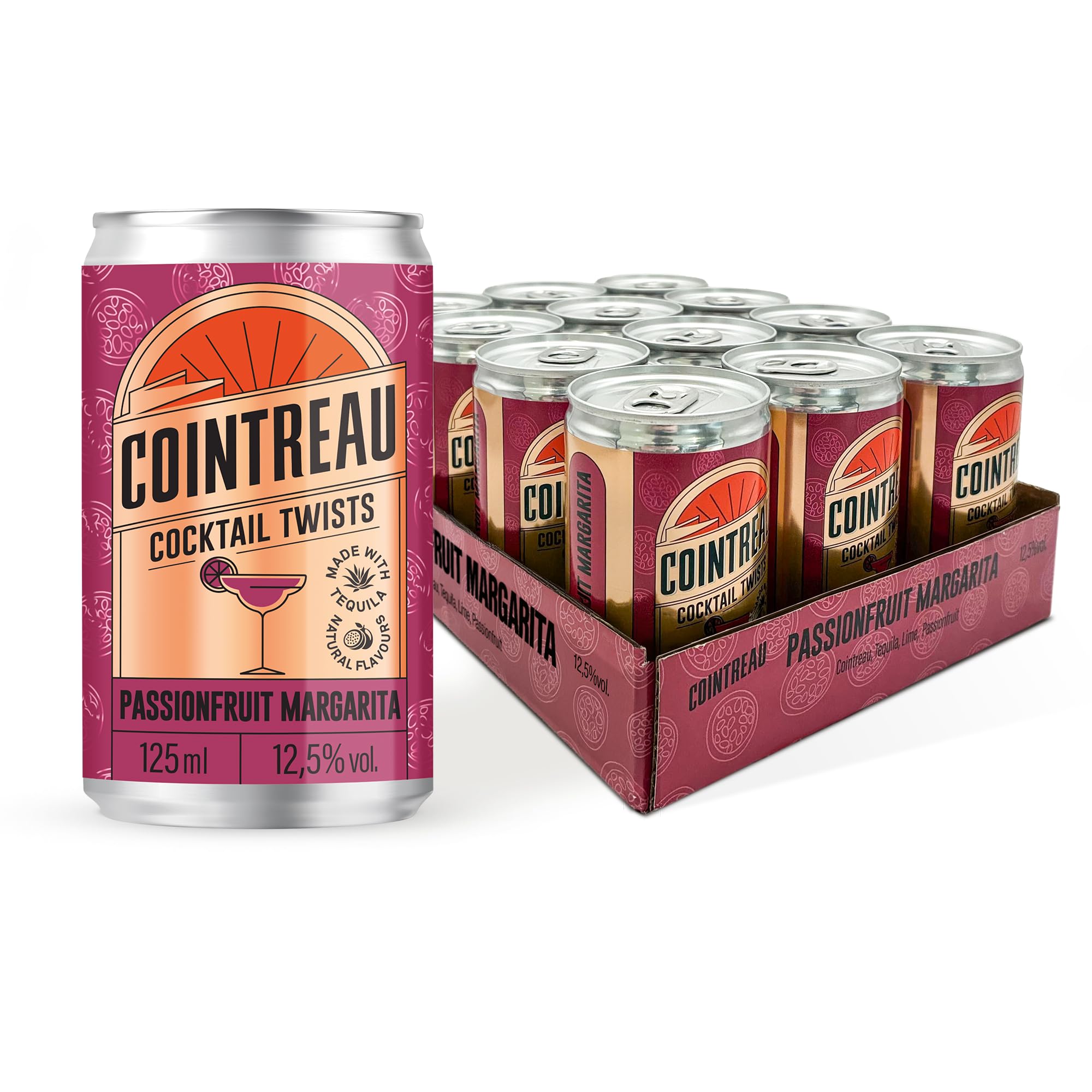 Cointreau Cocktail Twists - Passionfruit Margarita Ready to Drink | 12.5% ABV | Case of 12