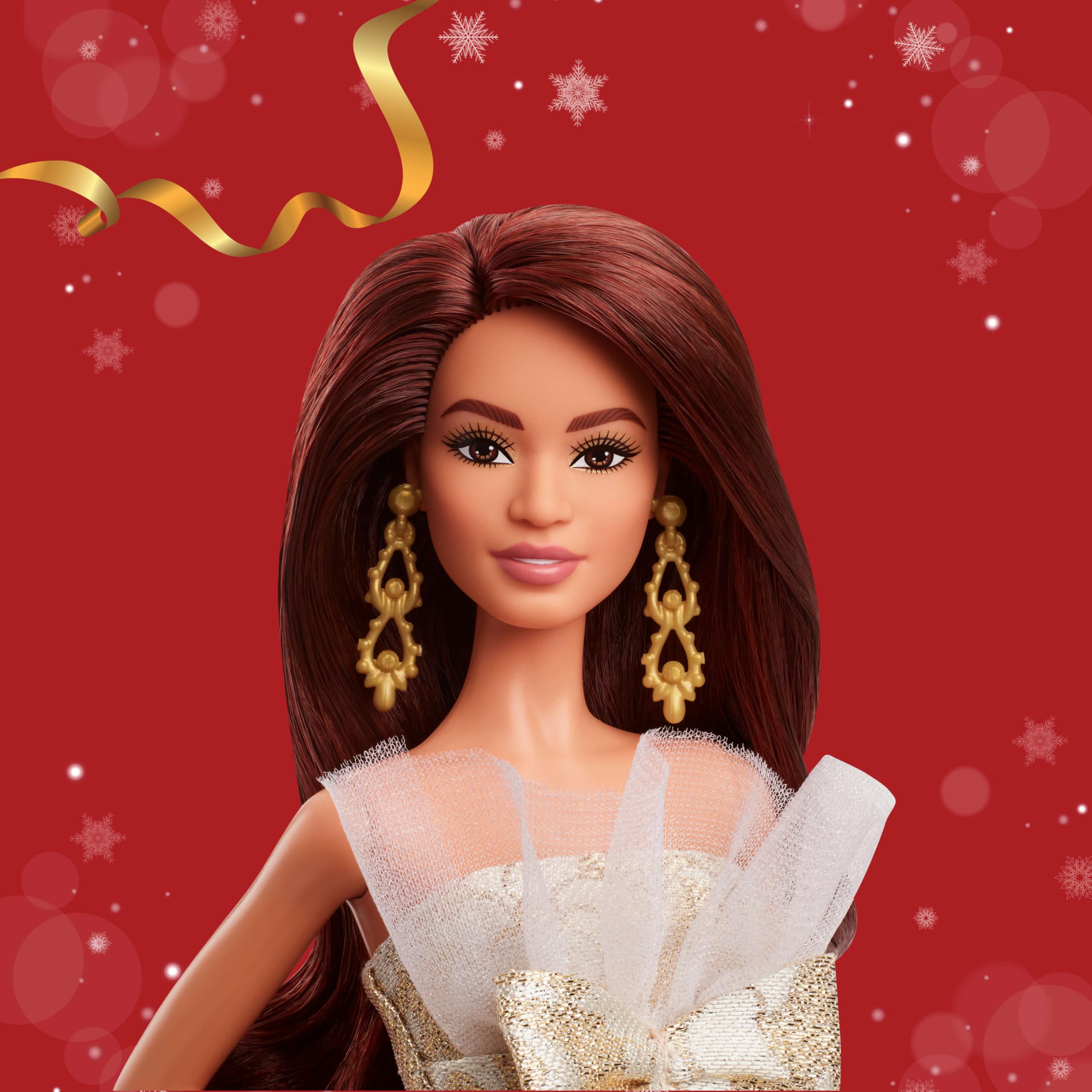 Barbie Signature 2025 Holiday Dark Brown Hair Fashion Doll Model JBJ02
