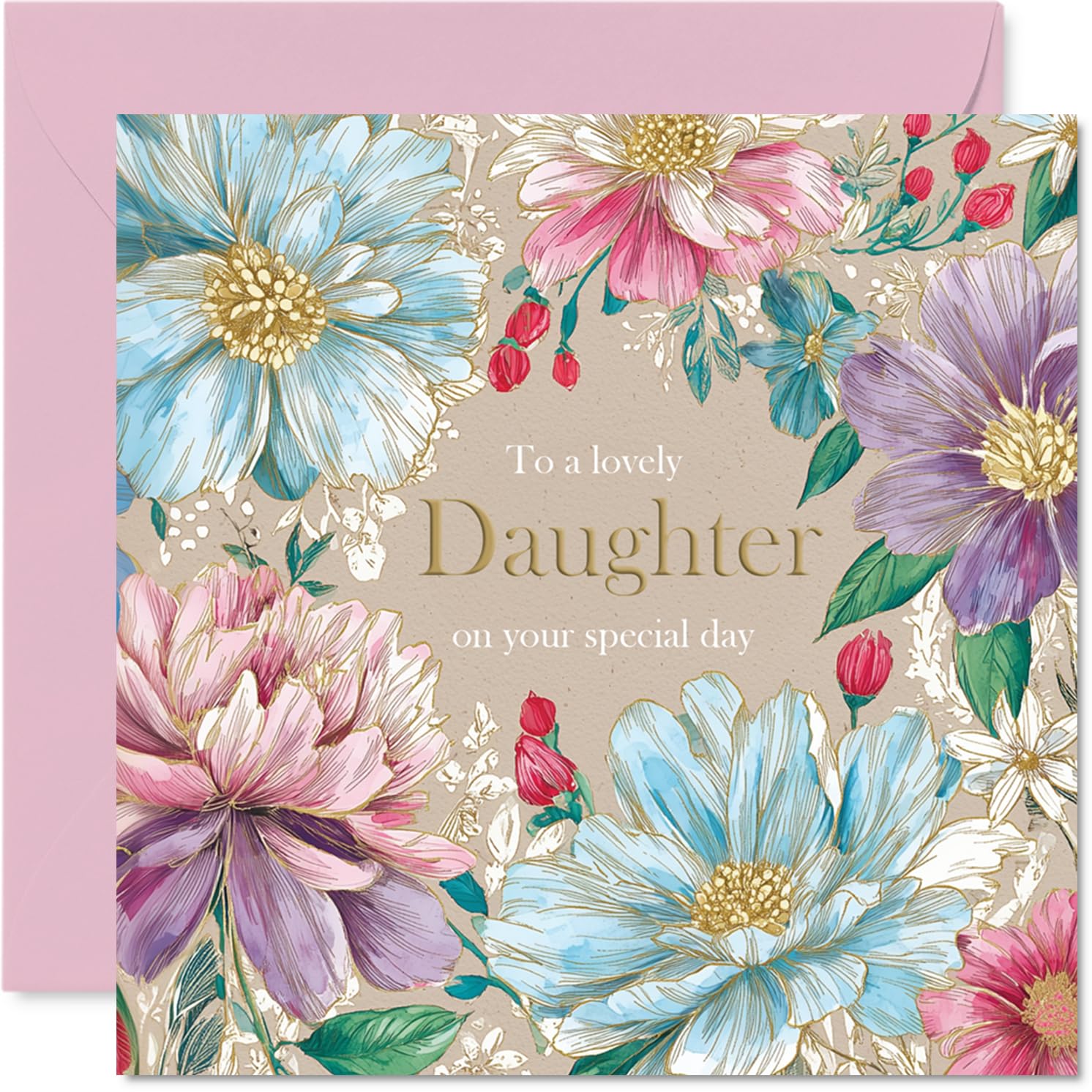 Stuff4 Daughter Birthday Card - Special Greetings, Uncoated Writing Surface | 145mm x 145mm 1