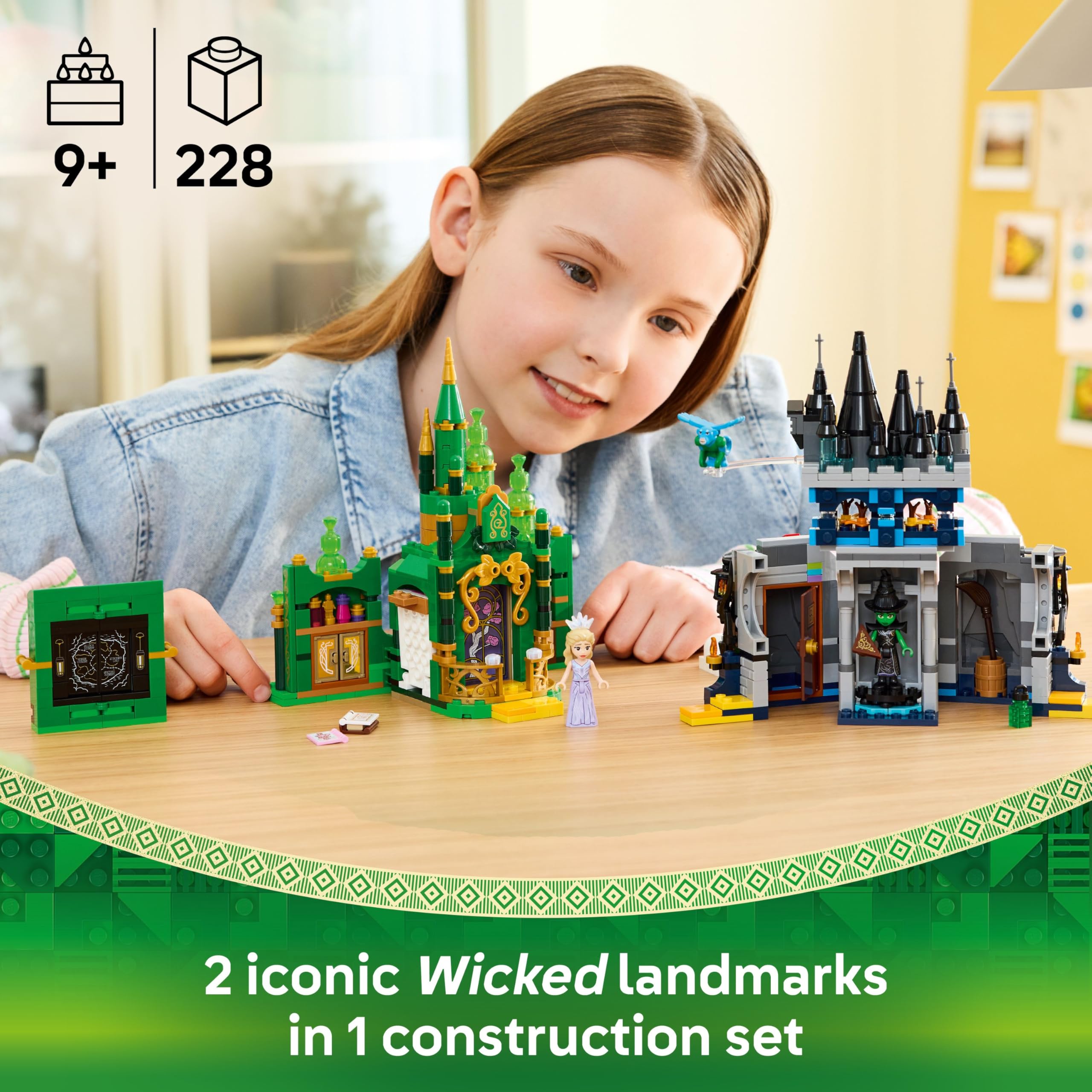 LEGO Wicked Emerald City & Kiamo Ko Castle Playset - 860-Piece Building Set for Kids 9+ 10