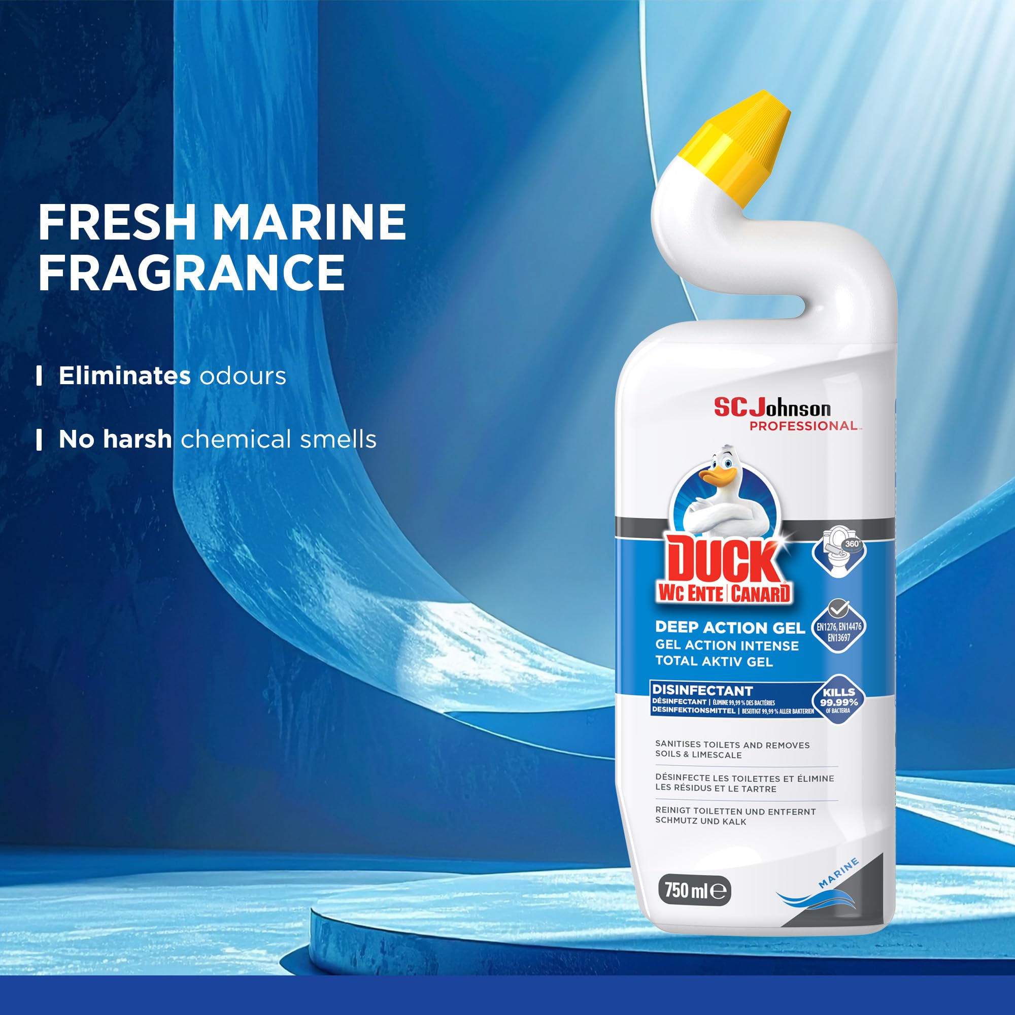 SC Johnson Professional Duck Deep Action Gel Marine Toilet Cleaner - 750 ml Gel Disinfectant for Toilets & Urinals 6