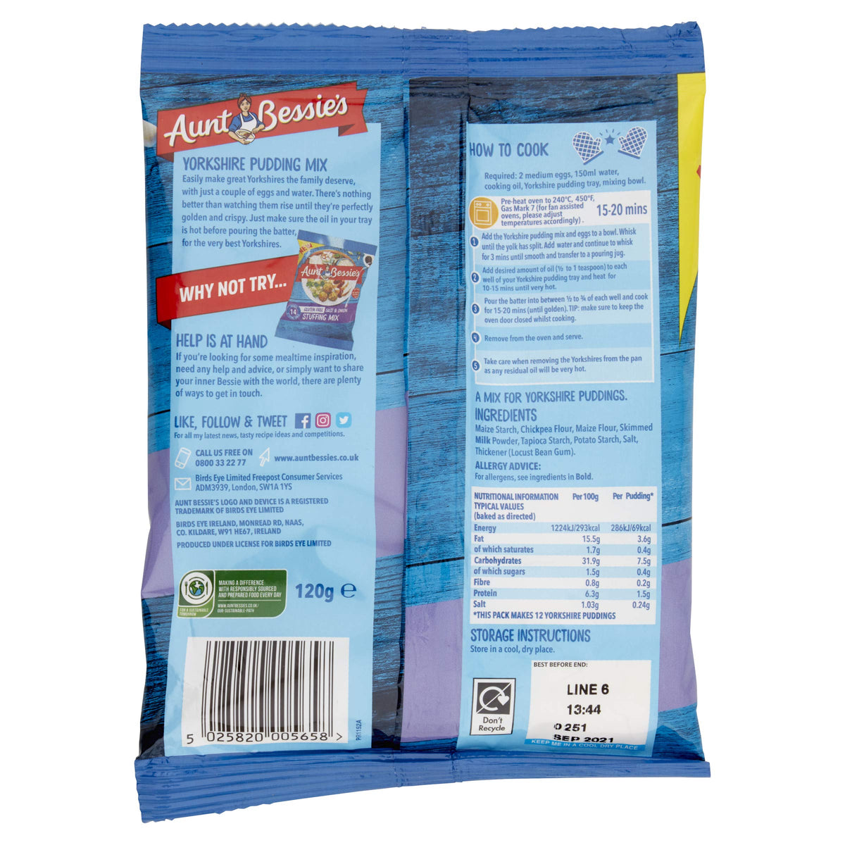 Aunt Bessie's Yorkshire Puddings Gluten Free Batter Mix - 12 x 120g