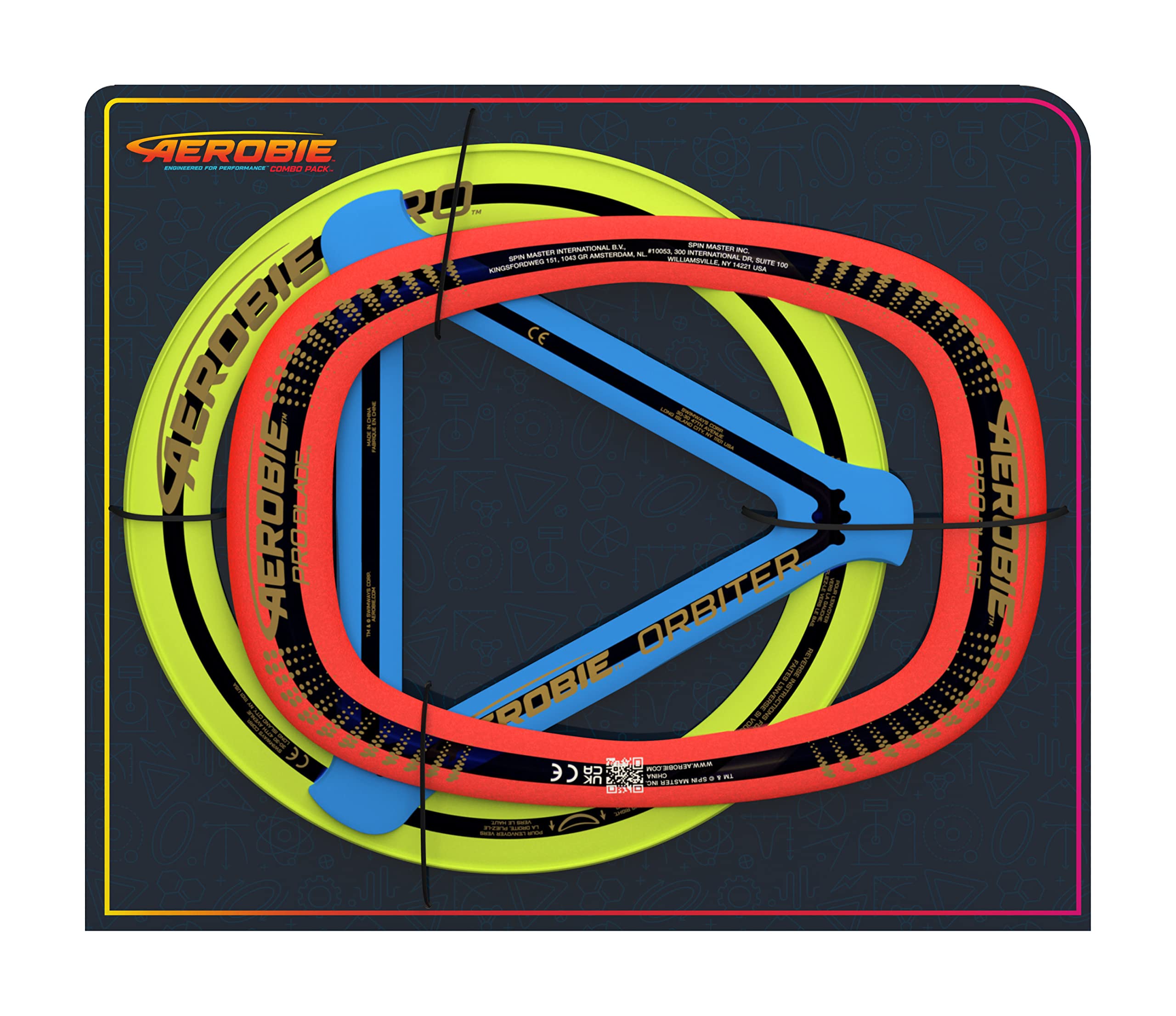 Aerobie 3-Piece Flying Ring Combo Pack with Pro Ring, Orbiter Boomerang, and Pro Blade | Ages 5+