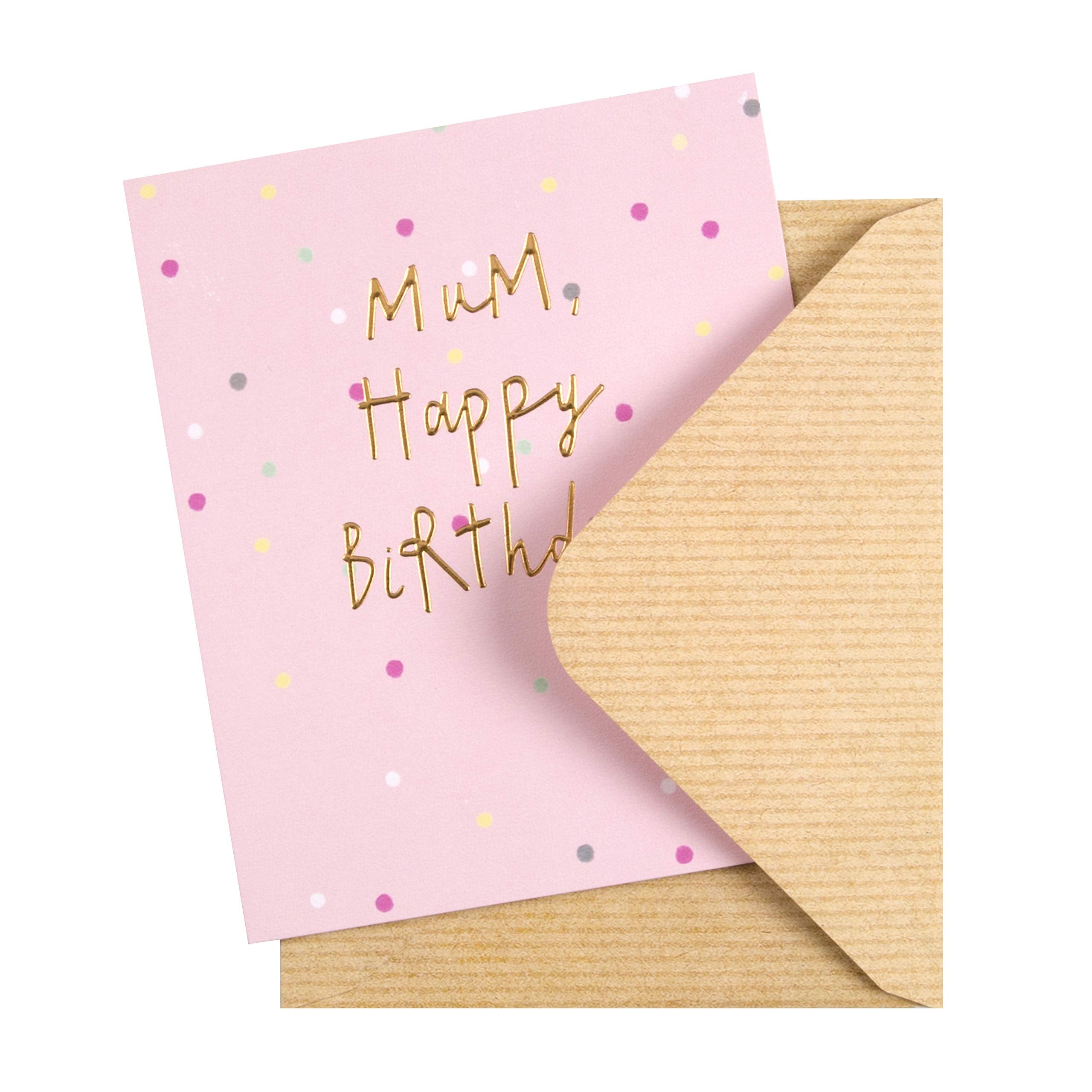 Hallmark Birthday Card for Mum - Polka Dots Design with Gold Foil & Embossed Details | 16.2cm x 13.5cm 2