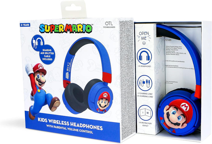 OTL Technologies Super Mario Wireless Kids Headphones - Blue (SM1001)