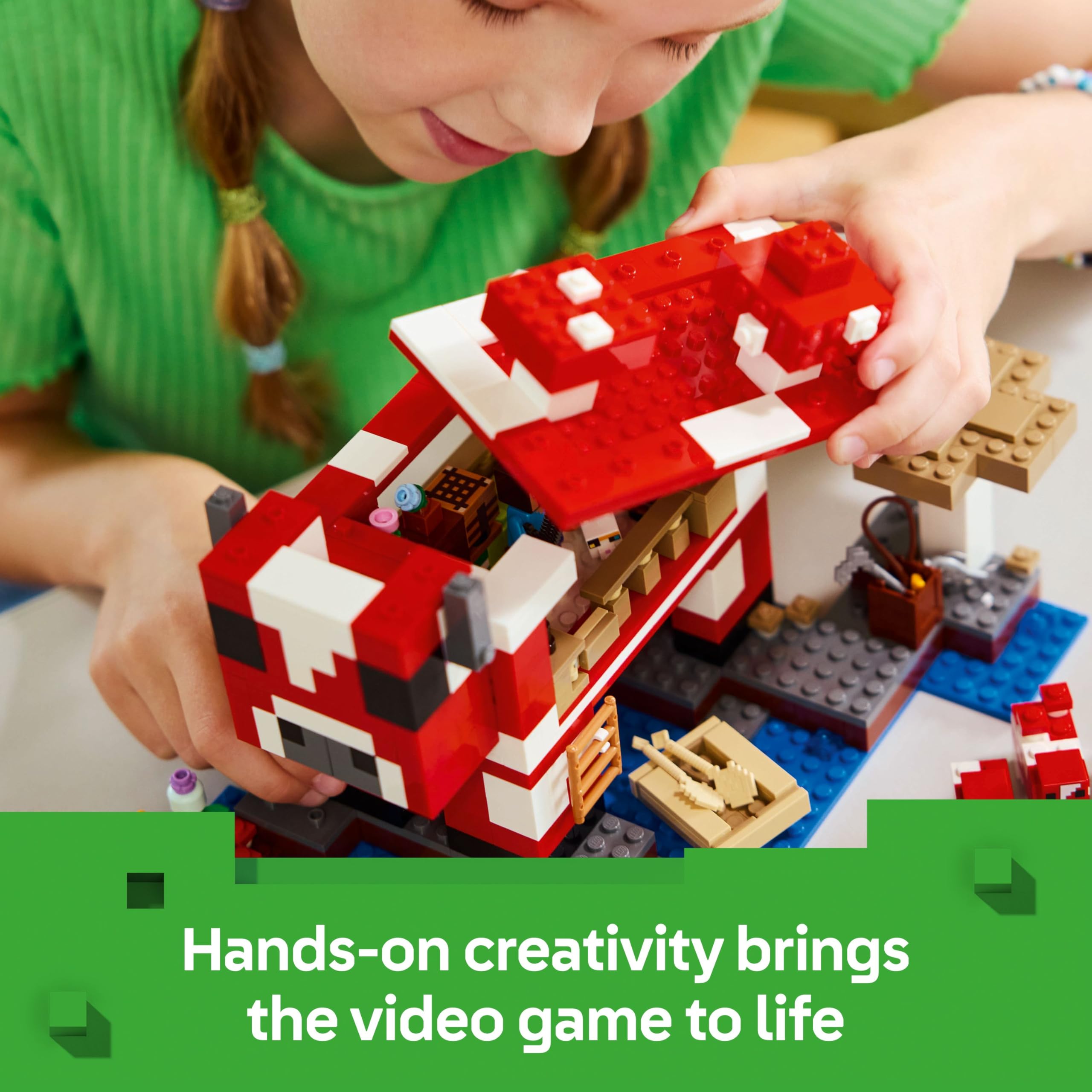 LEGO Minecraft The Mooshroom House Building Set 21270 | Includes Steve Figure & Mobs | Ages 8+ 5