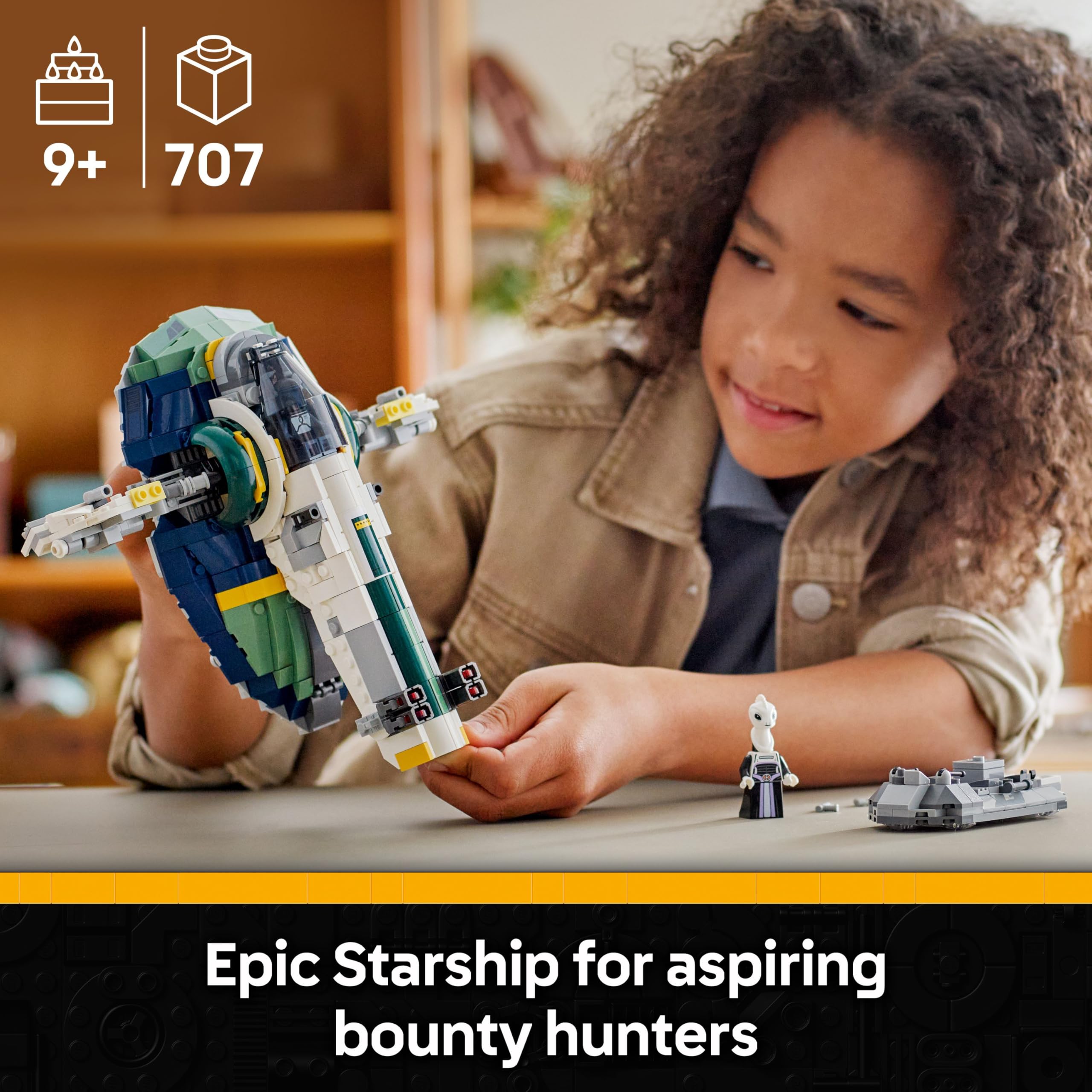 LEGO Star Wars 75433 Jango Fett's Starship Building Set for Ages 9+ | 3 Minifigures