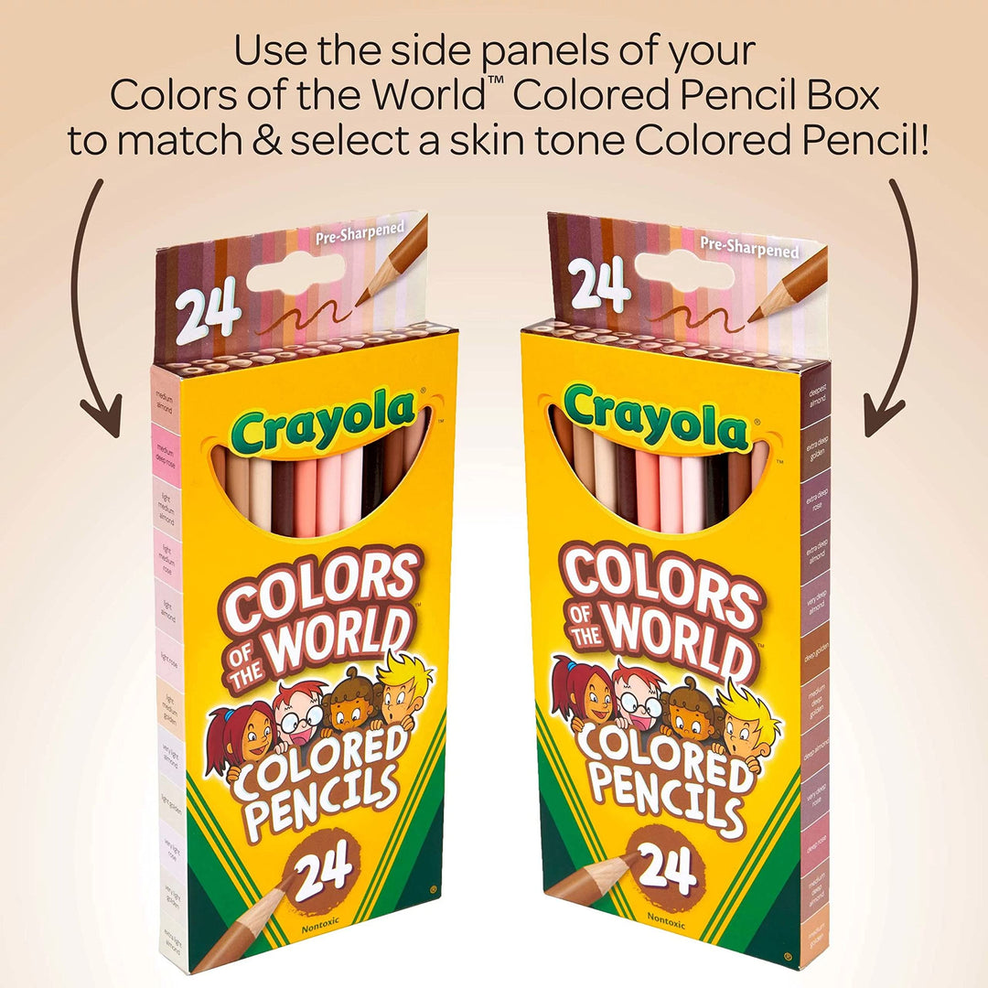 Crayola Colours of the World Coloured Pencils - 24 Multicultural Skin Tone Pencils for Kids 3+