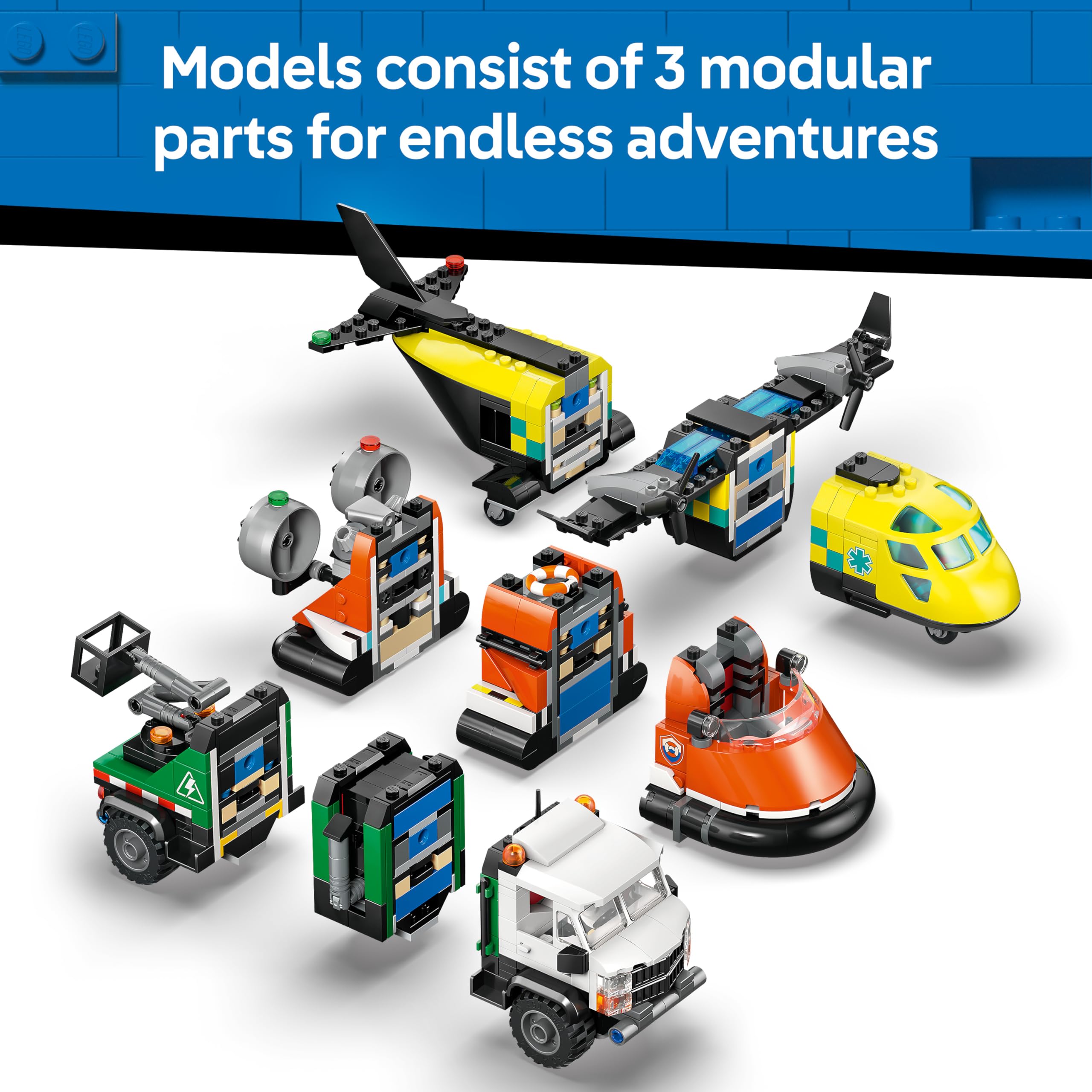 LEGO City 3in1 Airplane, Service Truck & Hovercraft Remix Building Set | Ages 7+ 5