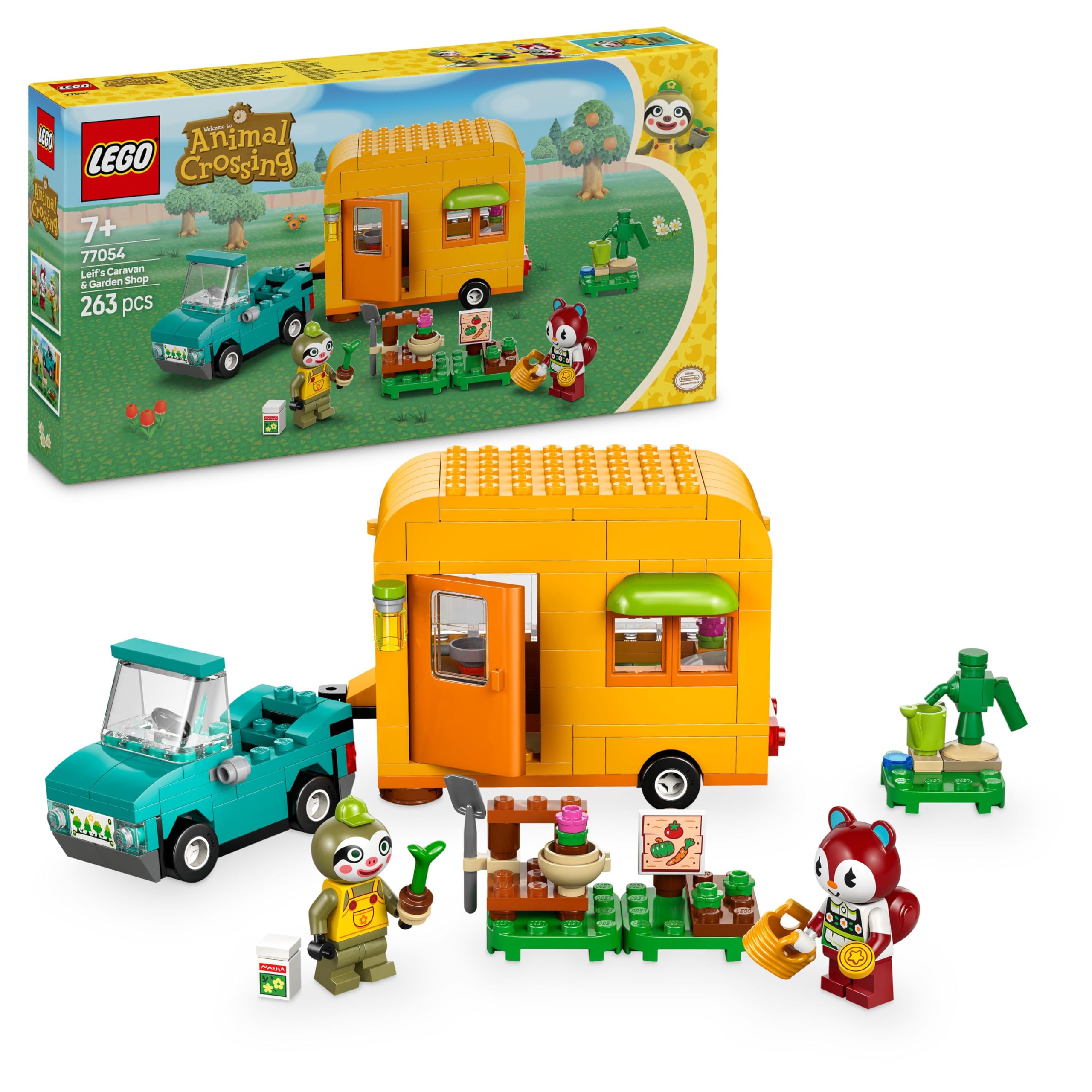 LEGO Animal Crossing Leif’s Caravan & Garden Shop Building Set | Model 77054 | Ages 7+