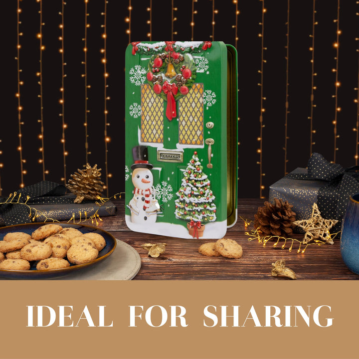 The Silver Crane Co. - Green Christmas Door Gift Set Biscuit Tin