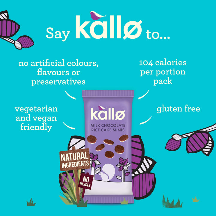 Kallo Belgian Milk Chocolate Mini Rice Cakes, 9 x 84g
