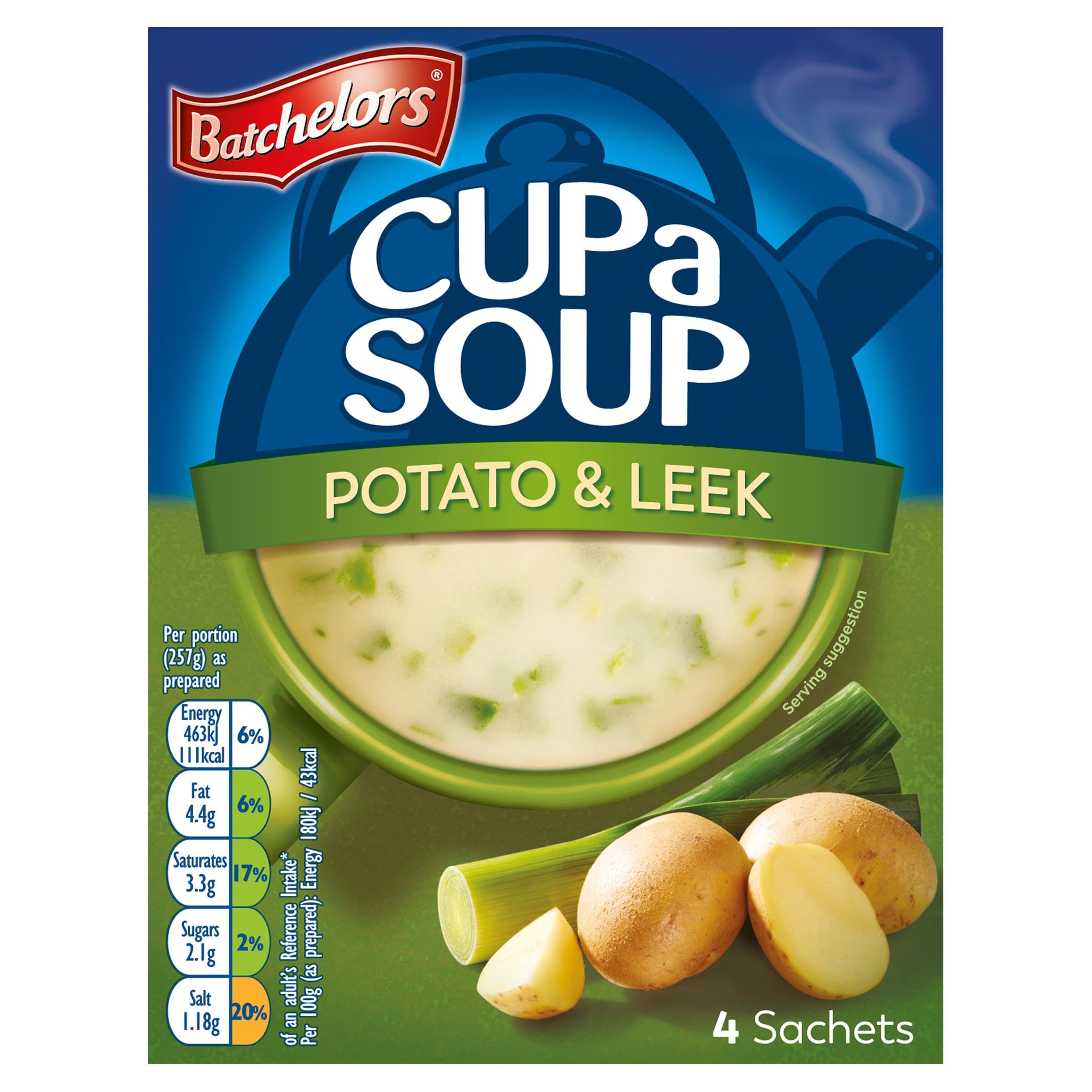Batchelors - Cup a Soup Creamy Potato & Leek Instant Soup Sachets (4 Sachets) 1
