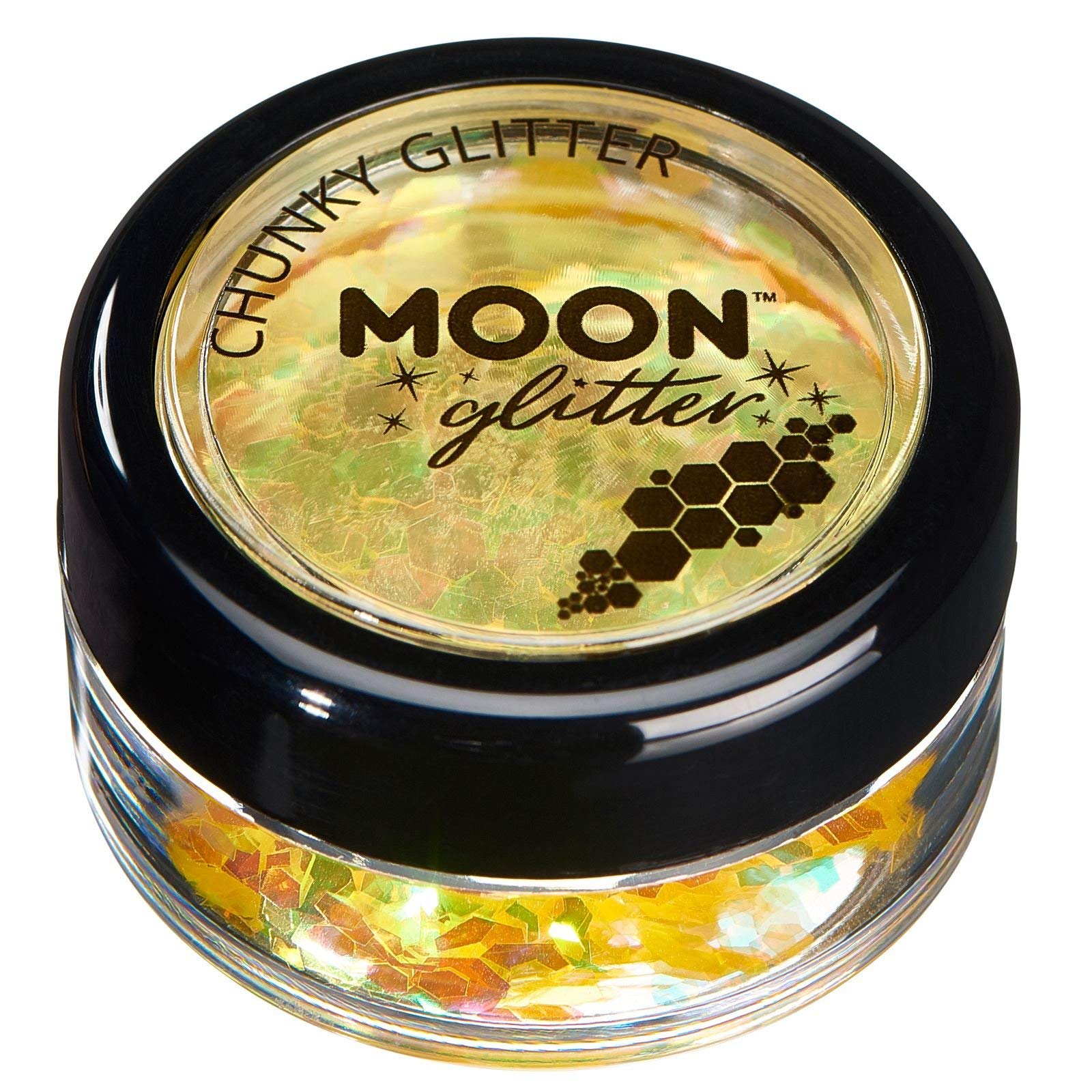 Moon Glitter Iridescent Chunky Glitter - Yellow, Cosmetic Grade, 3g
