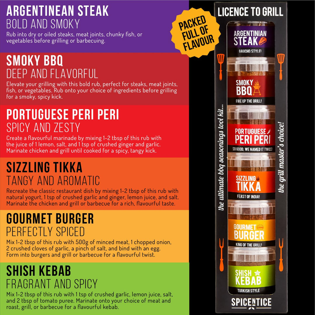 SPICE "N" TICE - The Ultimate Spice, Seasoning & Marinade BBQ Rub Grill Gift Set