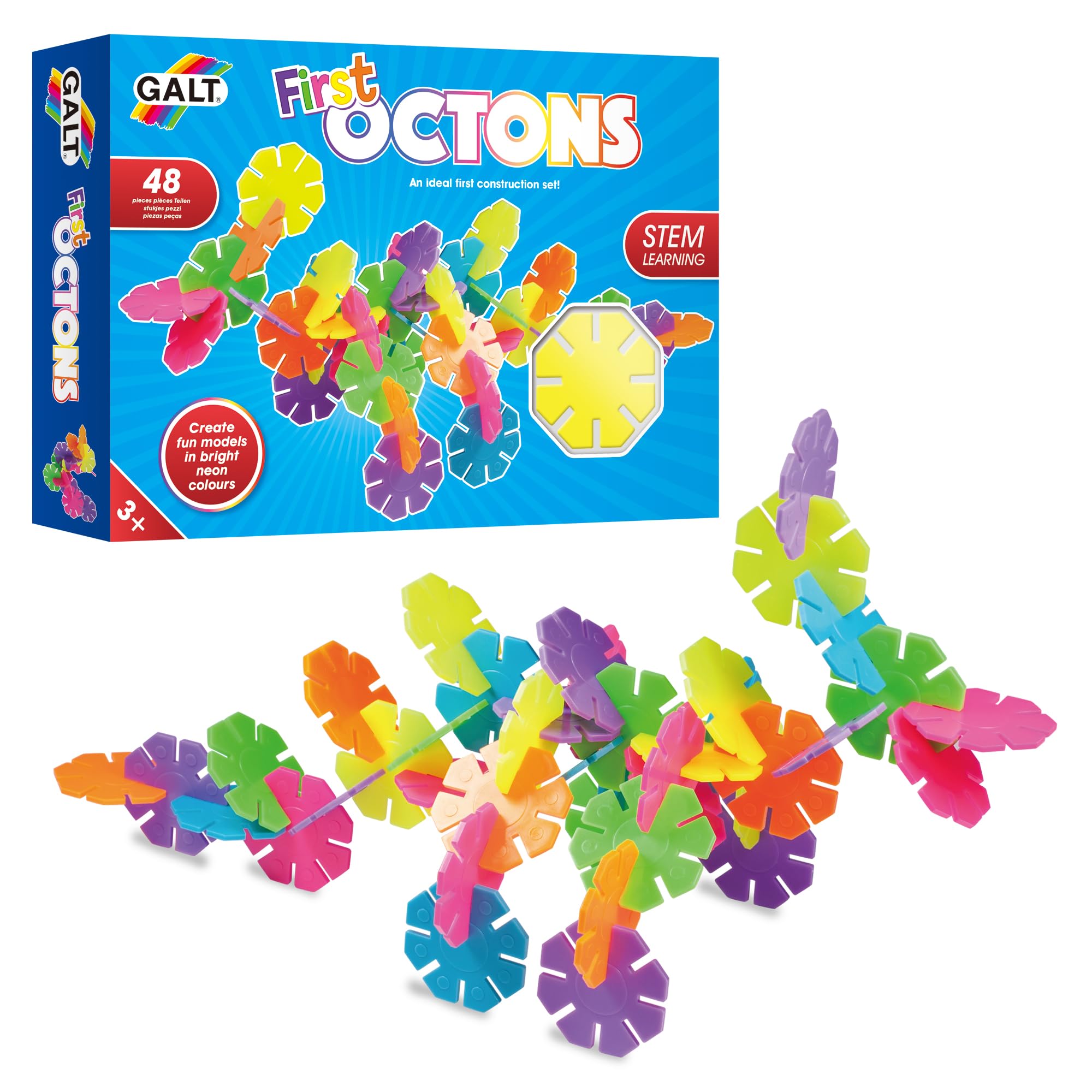 Galt Toys First Octons Construction Set | 48 Fluorescent Pieces | Ages 3-10 5