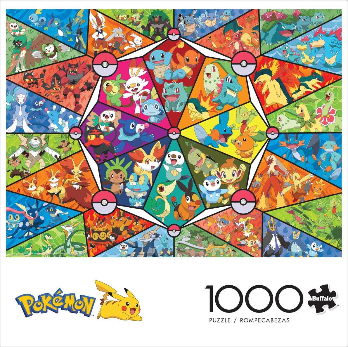 Pokémon - Stained Glass Starters - 1000 Piece Jigsaw Puzzle by Buffalo Games 6