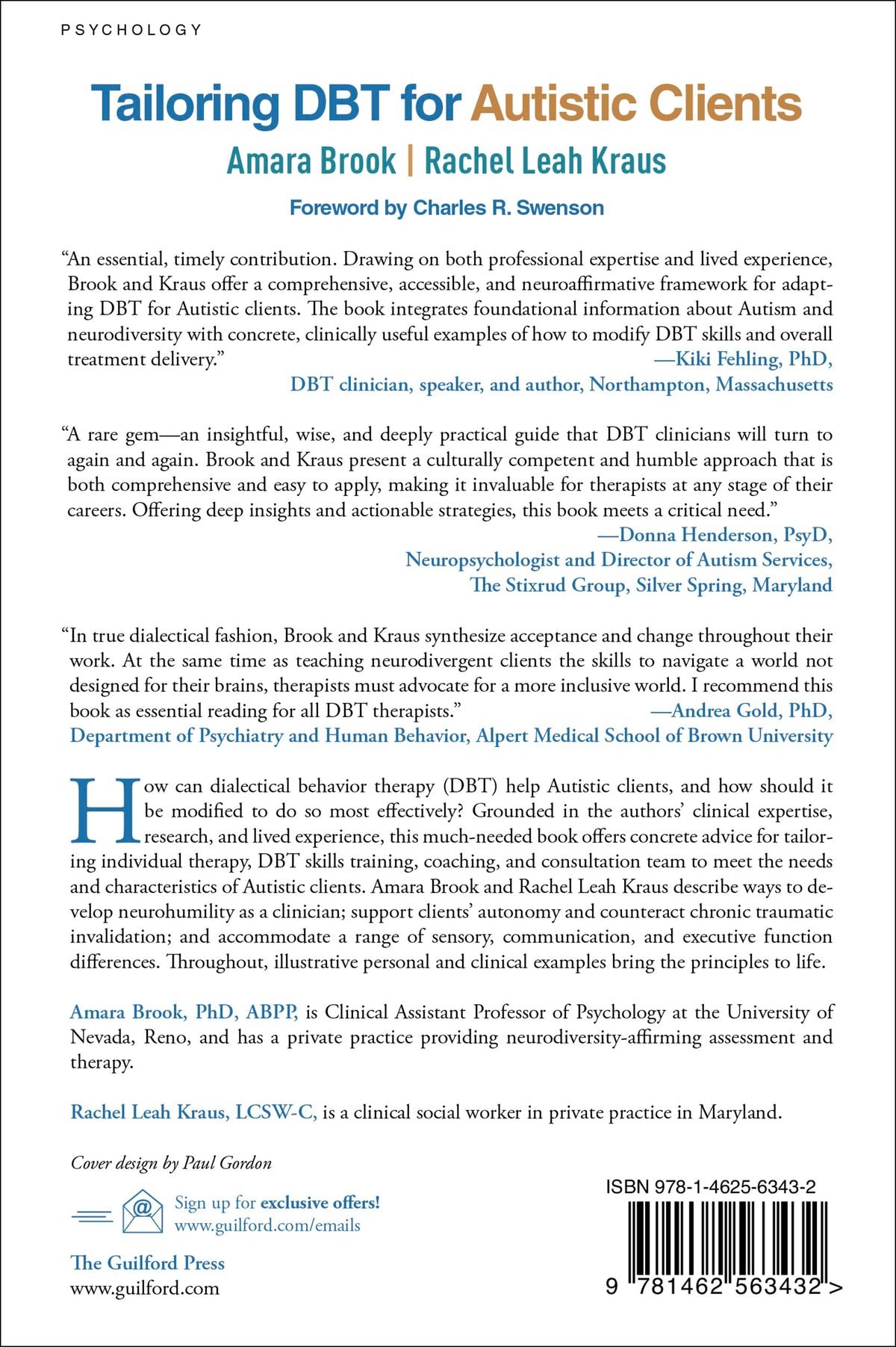 The Guilford Press Tailoring DBT for Autistic Clients - Neurology Book | Paperback | English