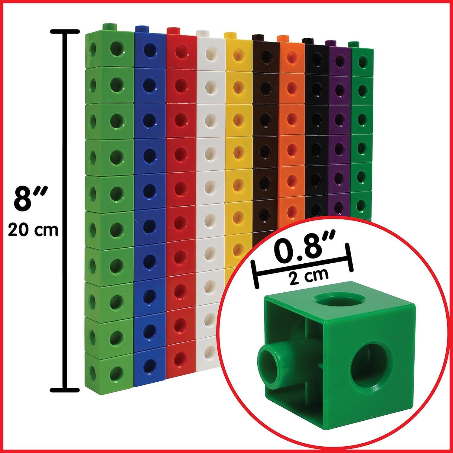edxeducation Linking Cubes - 100-Piece Educational Building Set for Ages 3+ 9